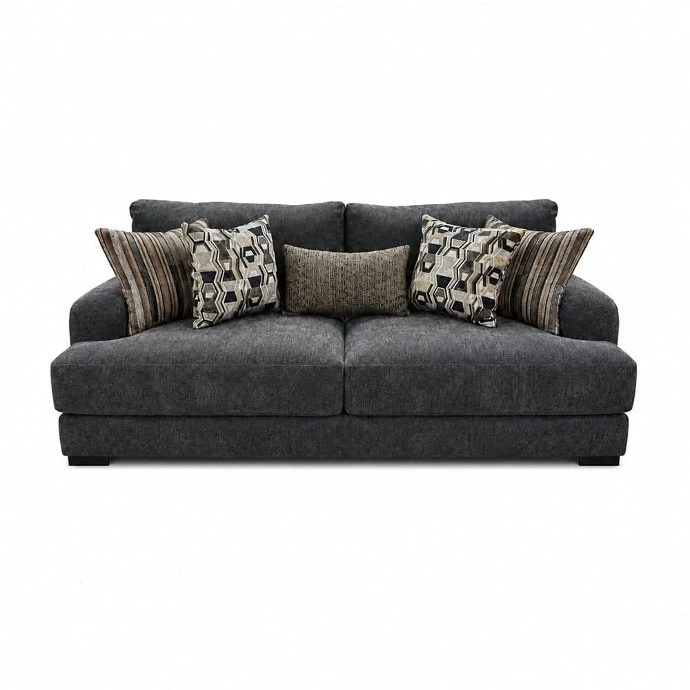 Lennon Pewter Oversized Sofa with Accent Pillows - Image 2