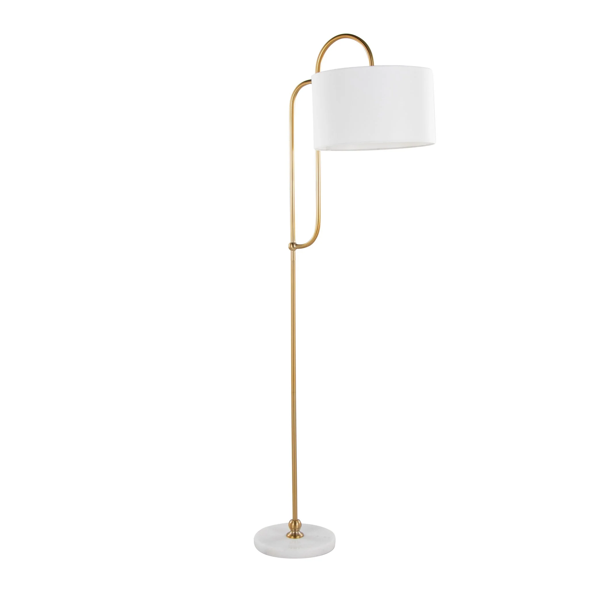 Leslie - Glam / Art Deco Floor Lamp - Gold / White - Image 2