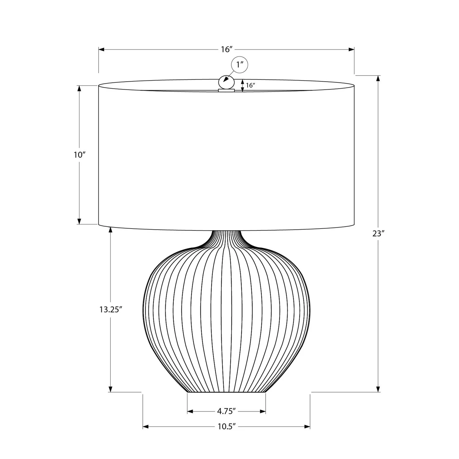 Lighting, Table Lamp, Ceramic, Contemporary - Black - Image 2