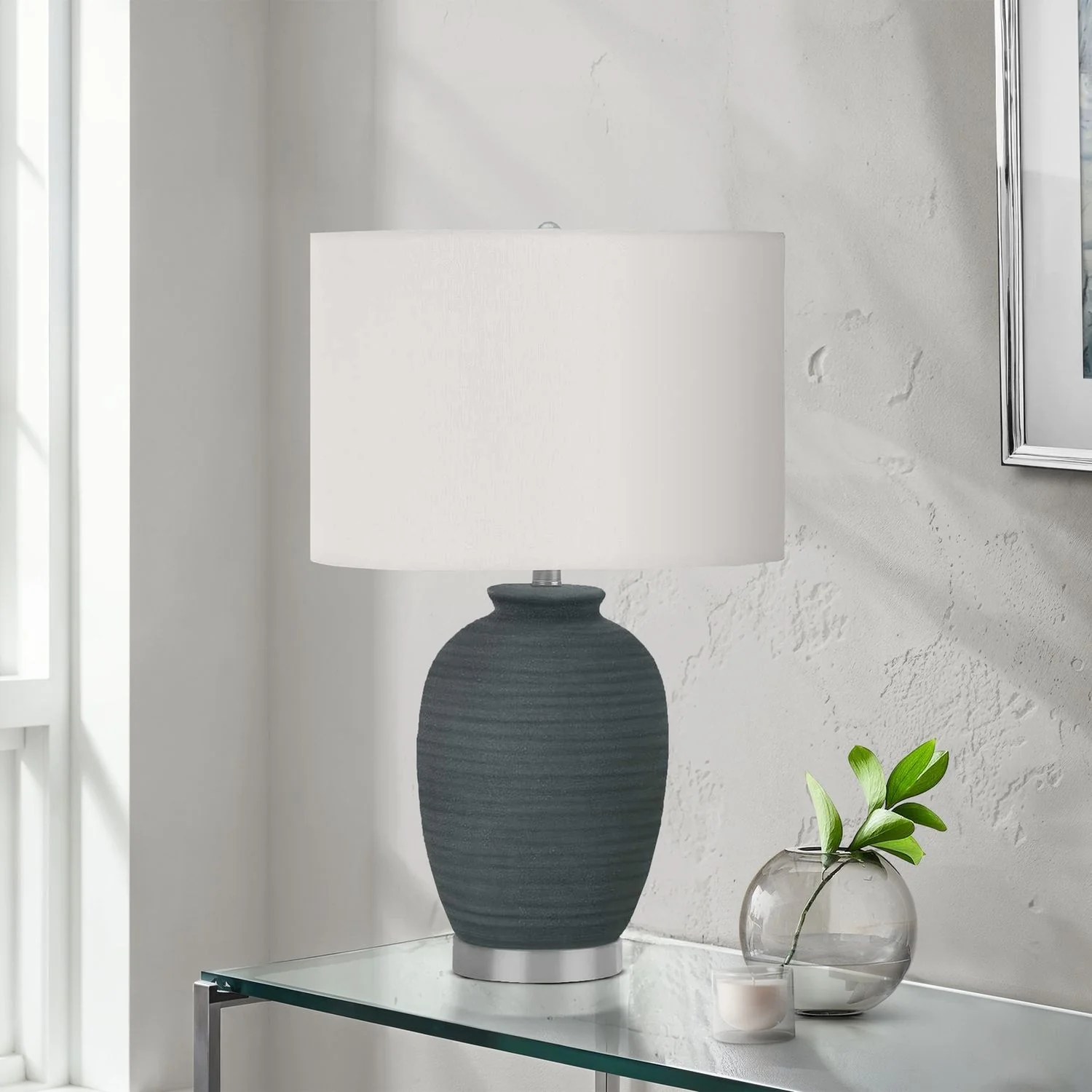 Lighting, Table Lamp, Ceramic, Contemporary - Blue - Image 4