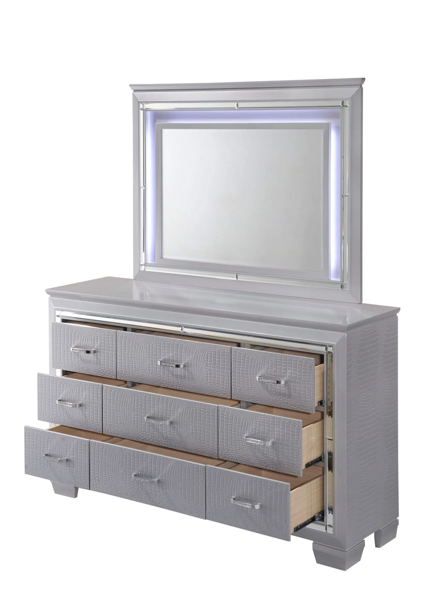 Lillian - Dresser & Mirror - Gray - Image 4