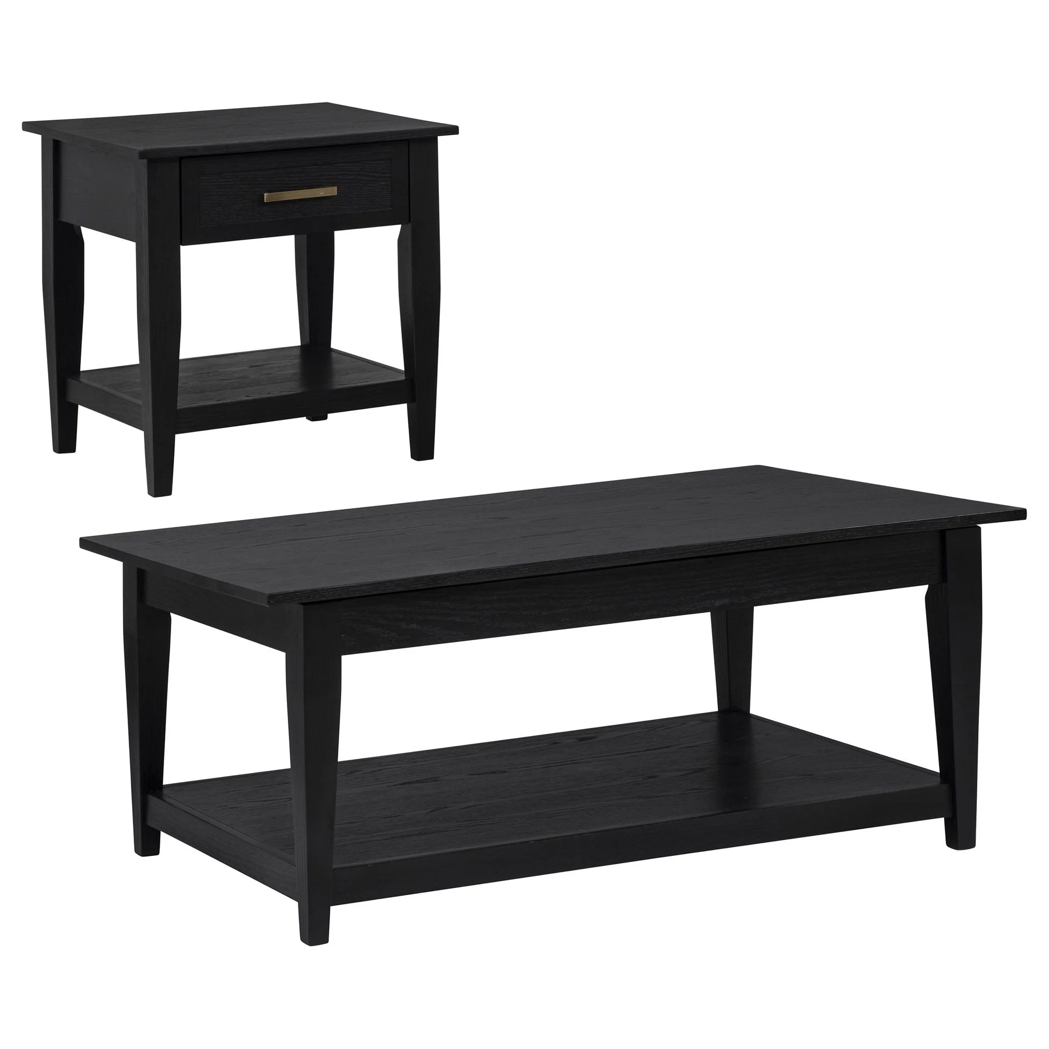 Lindenton 2-piece Wood Lift-Top Coffee and End Table Set Black - Image 3