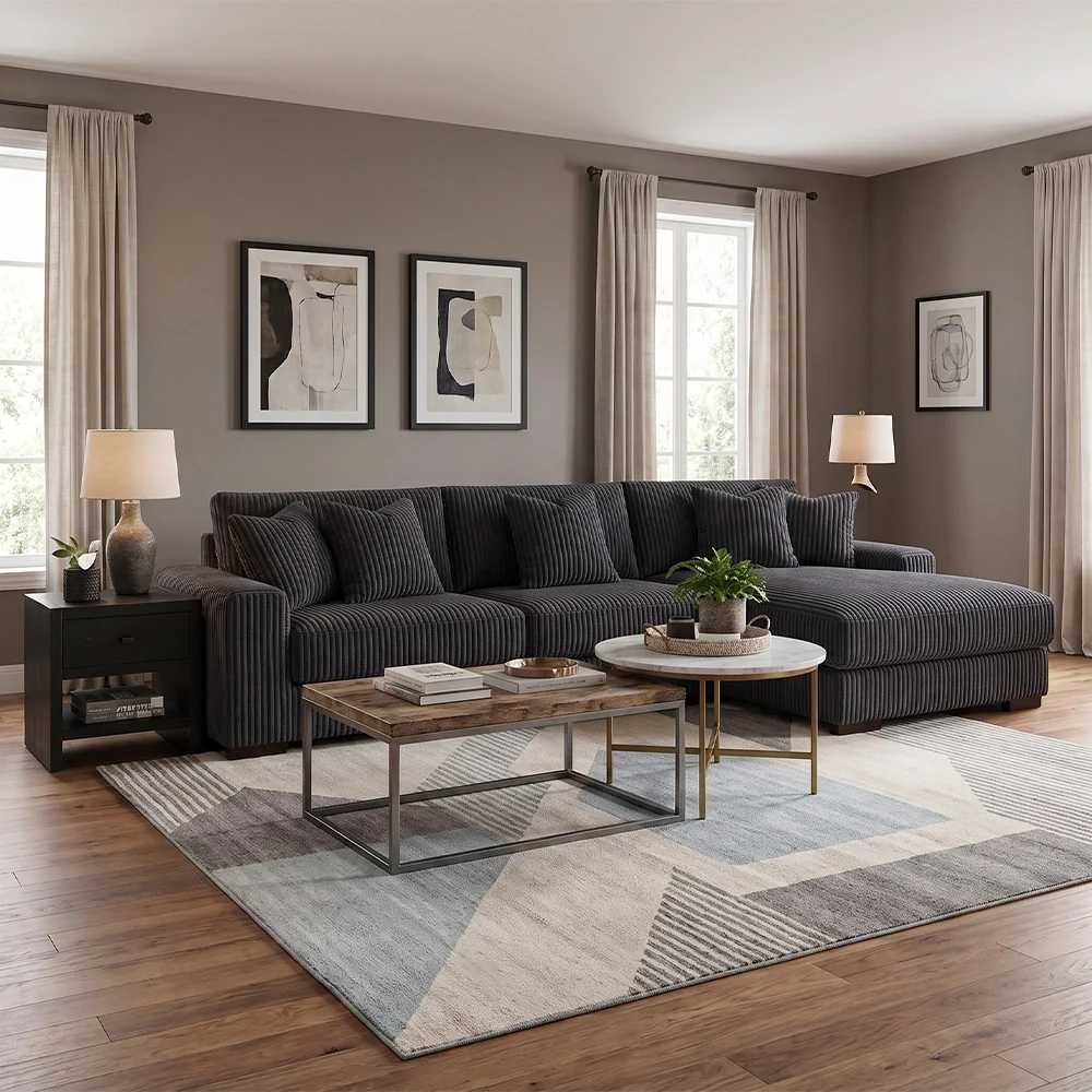 Linx Modern 3 PC Modular Sectional with Chaise - Image 12