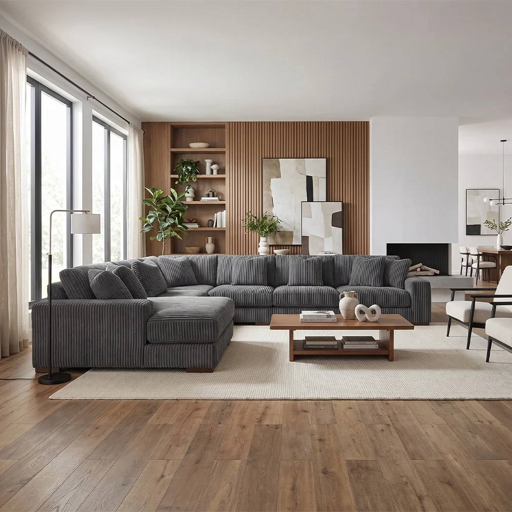 Linx Modern 6 Piece Modular Sectional with Chaise - Image 3