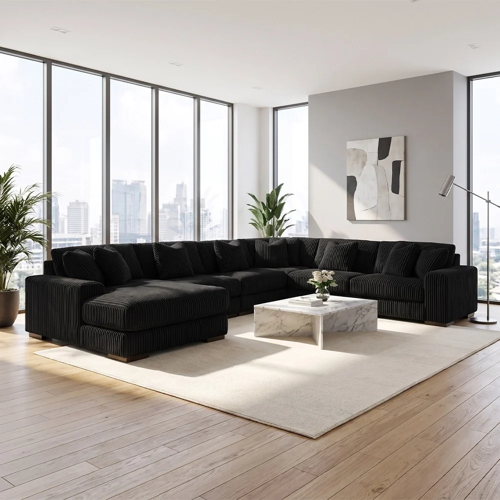Linx Modern 6 Piece Modular Sectional with Chaise - Image 4