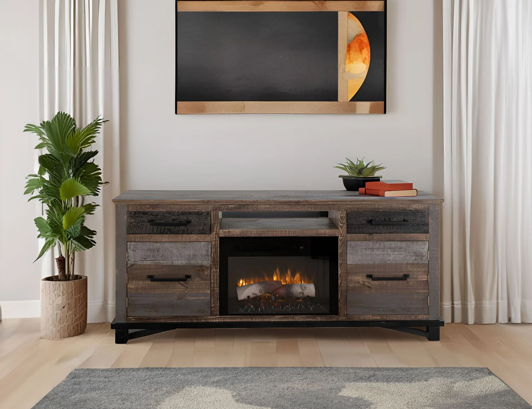 Loft - 70" Fireplace - Dark Gray - Image 2