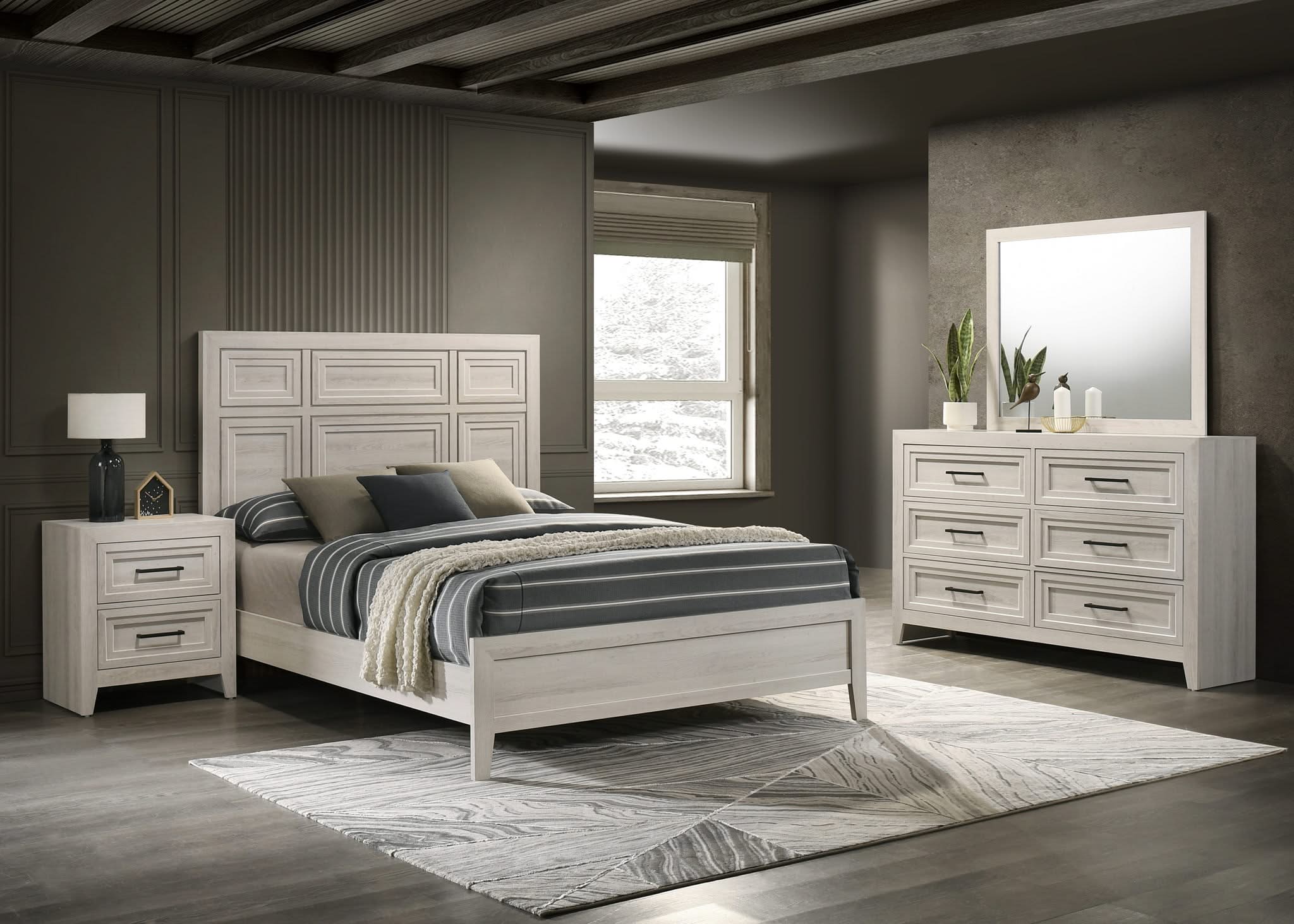 Lorraine - Twin Bed - Antique White - Image 4