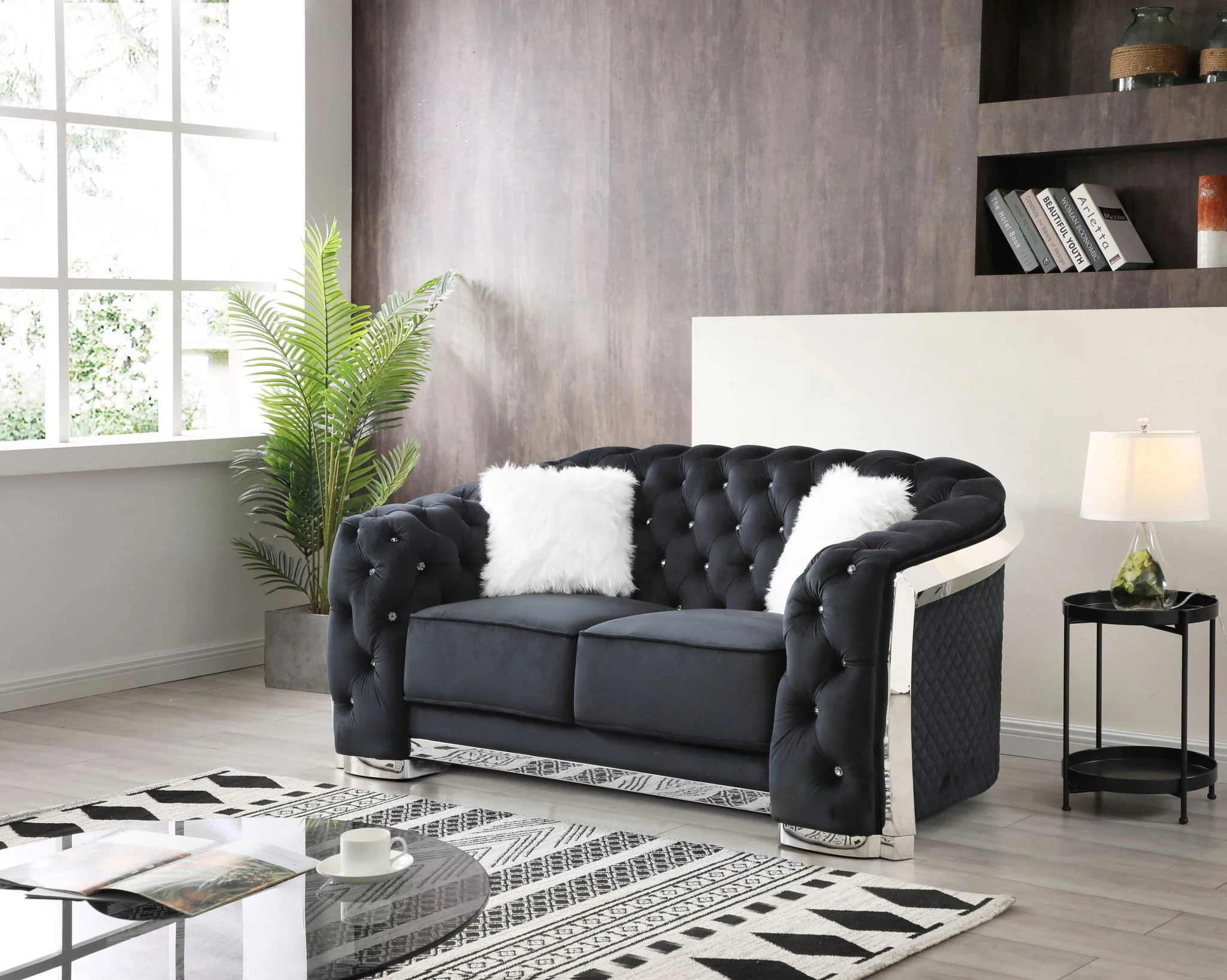 Loveseat With Flared Arms - Image 4