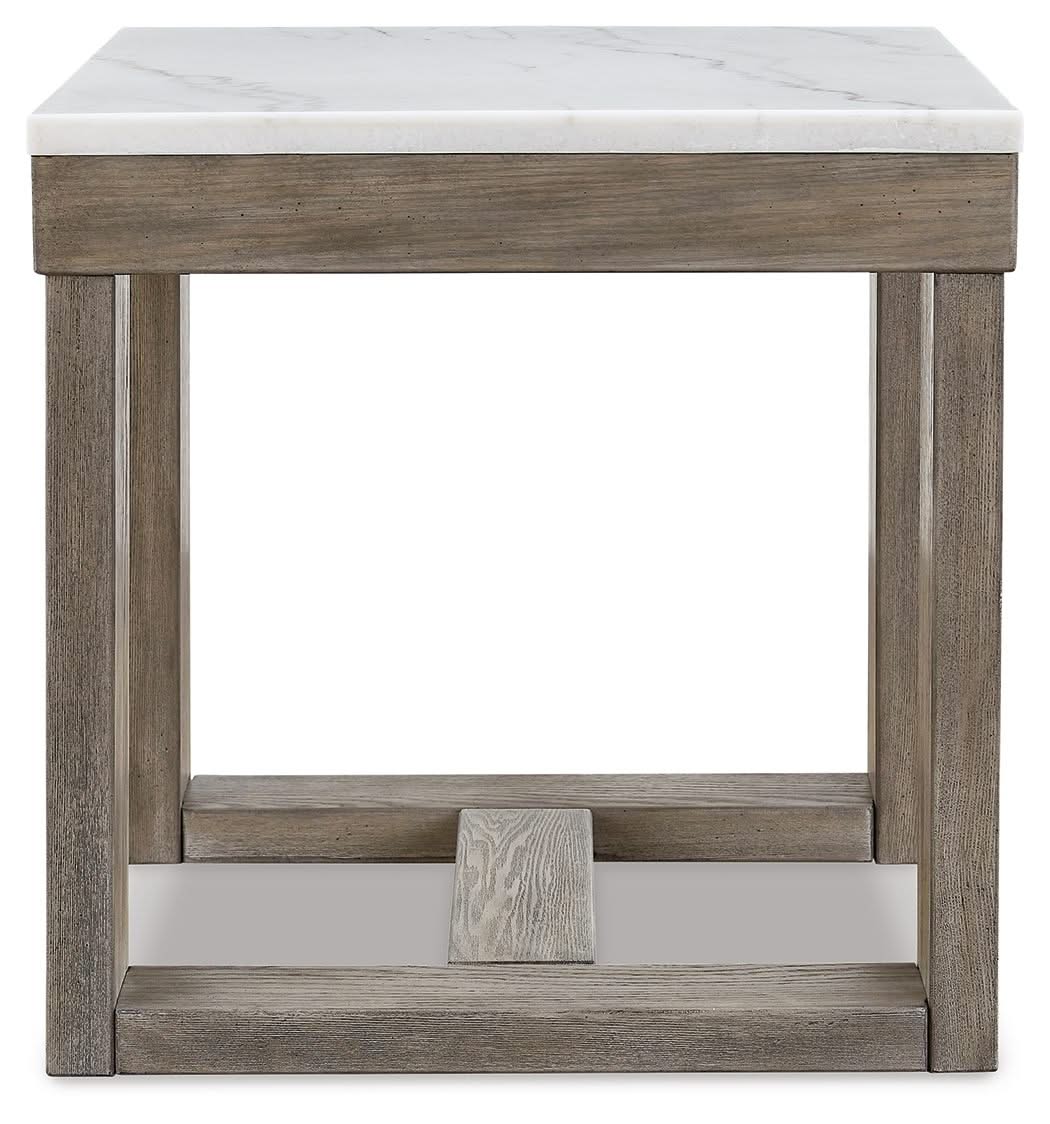 Loyaska - Square End Table - Brown / Ivory - Image 3