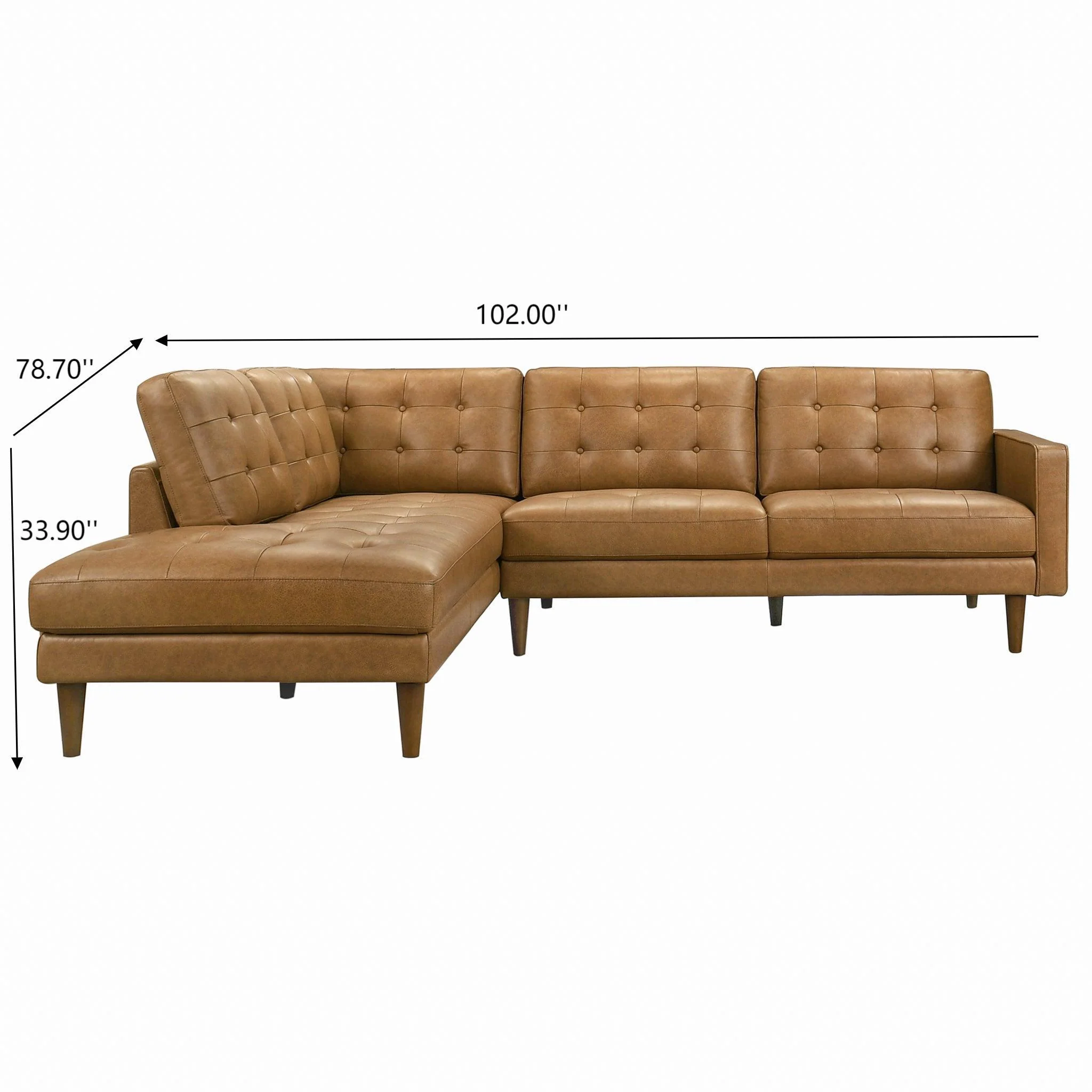 Lucco - L-Shaped Sectional Sofa With Chaise - Tan - Image 3