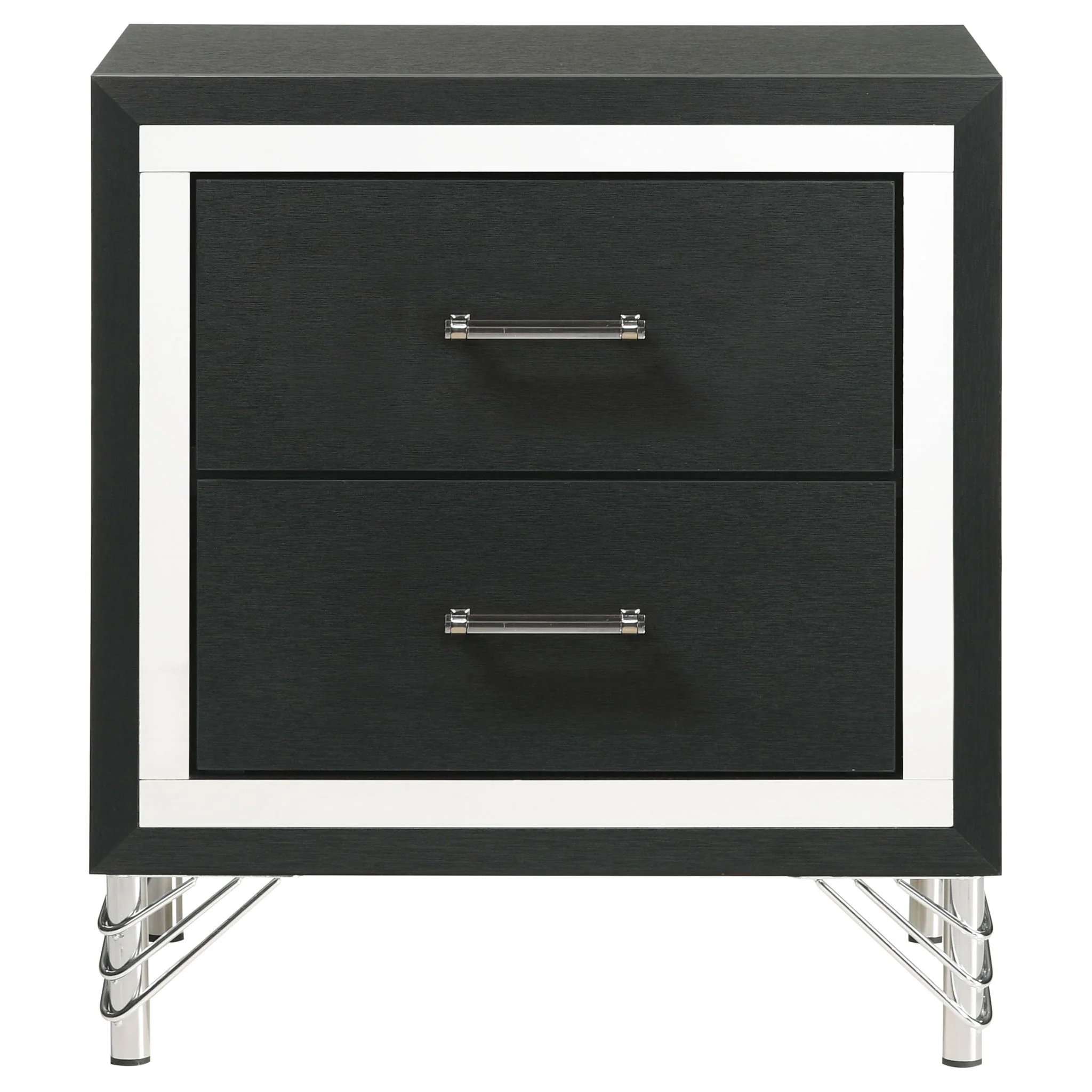 Lucia 2-drawer Nightstand Bedside Table Black - Image 2