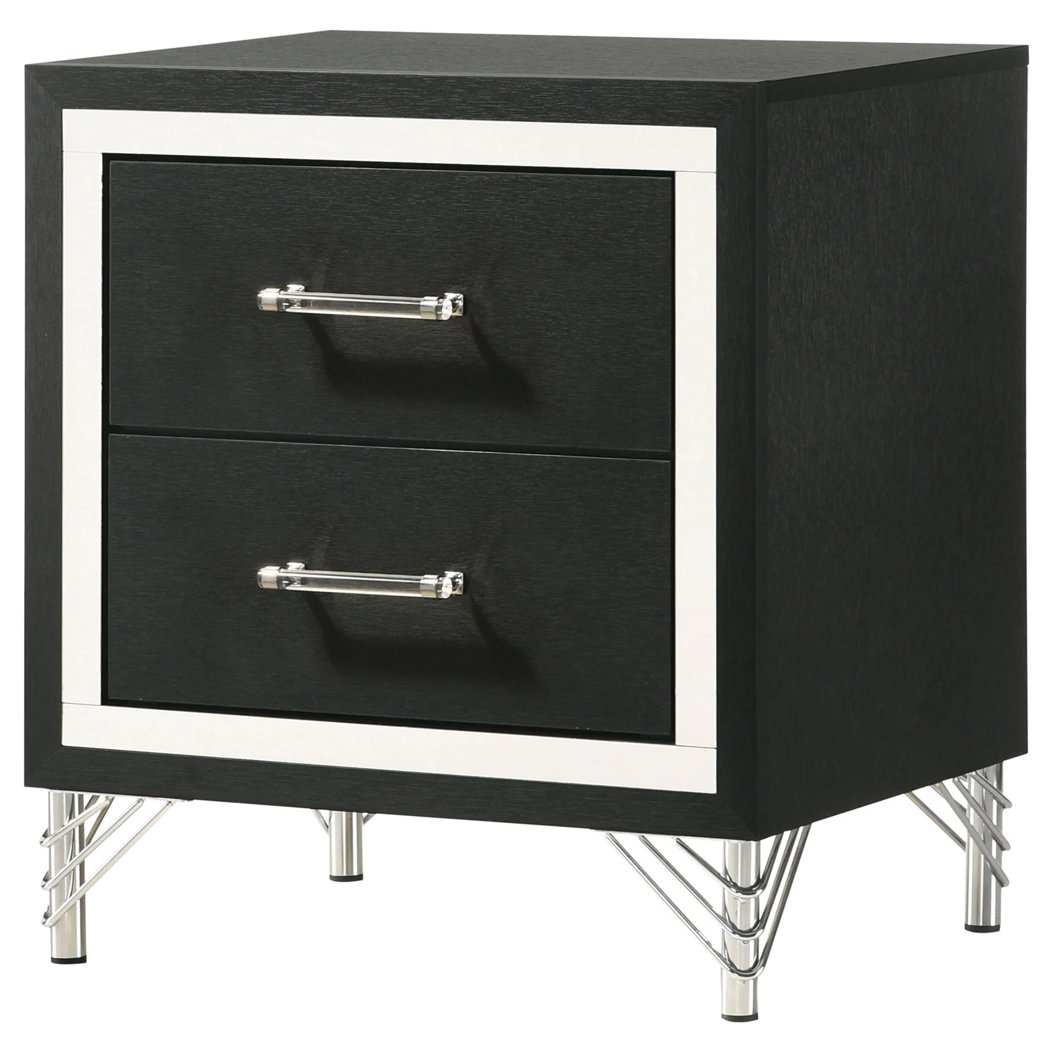 Lucia 2-drawer Nightstand Bedside Table Black - Image 3