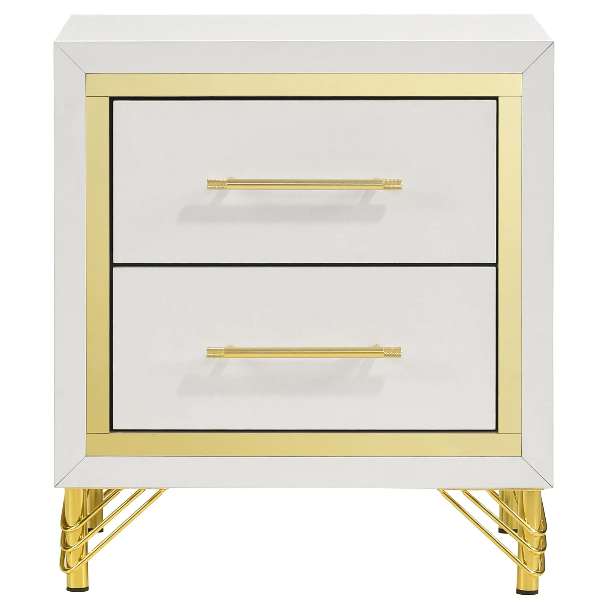 Lucia 2-drawer Nightstand Bedside Table White - Image 2