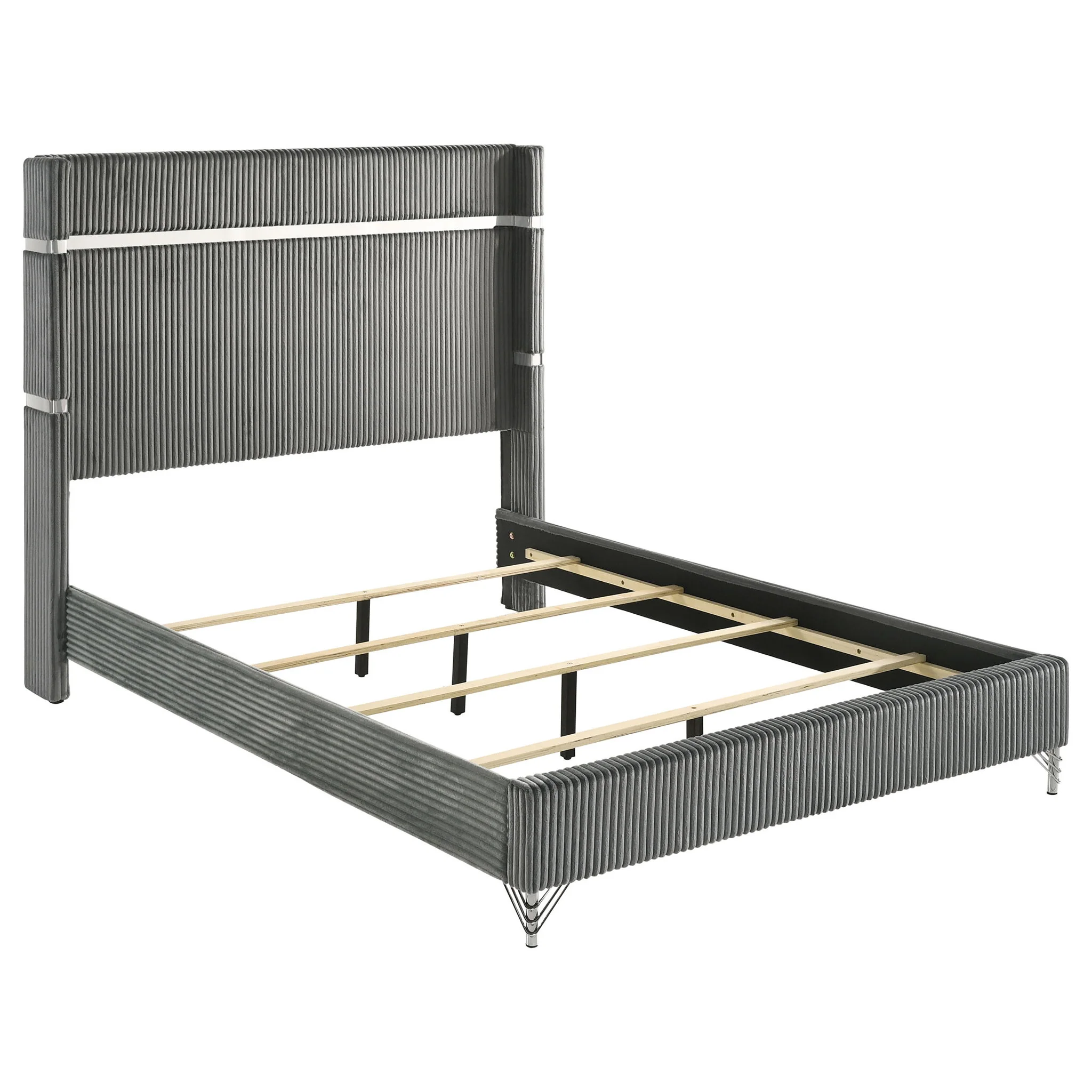Lucia 4-piece Queen Bedroom Set Grey and Black - Image 4