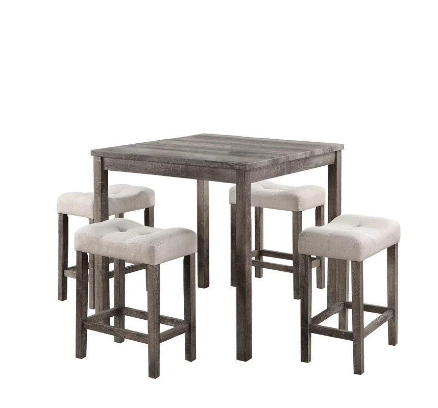 Lucian - Counter Height Pub Table With Tufted Stools - Image 2