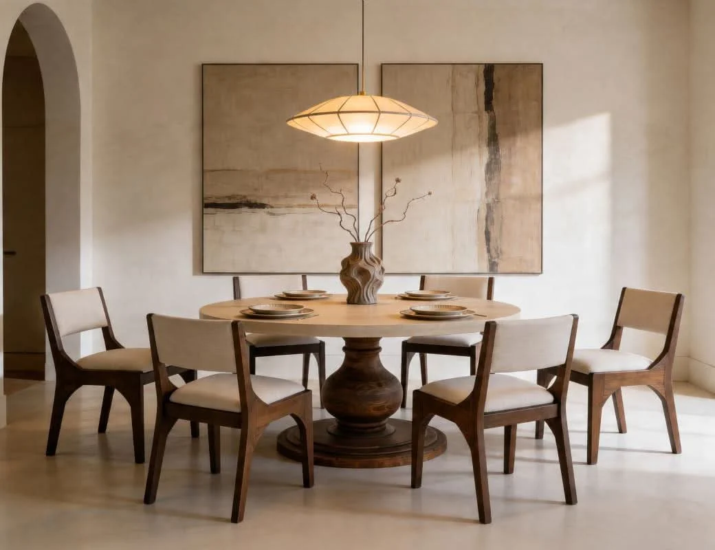Lumiere - Round Pedestal Table - Brown - Image 4