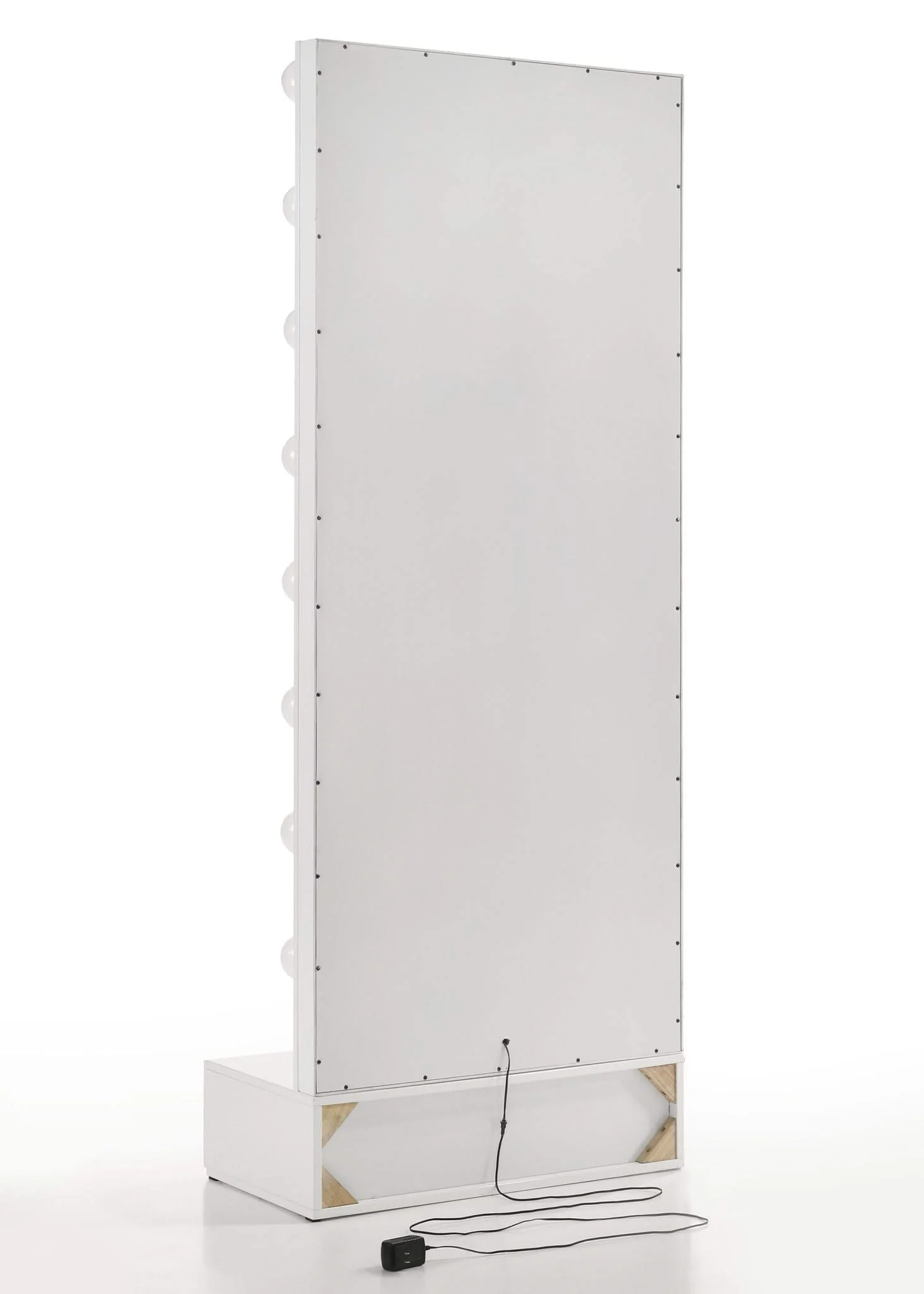 Luxo - Tall Lighted Drawer Vanity Mirror - White - Image 4