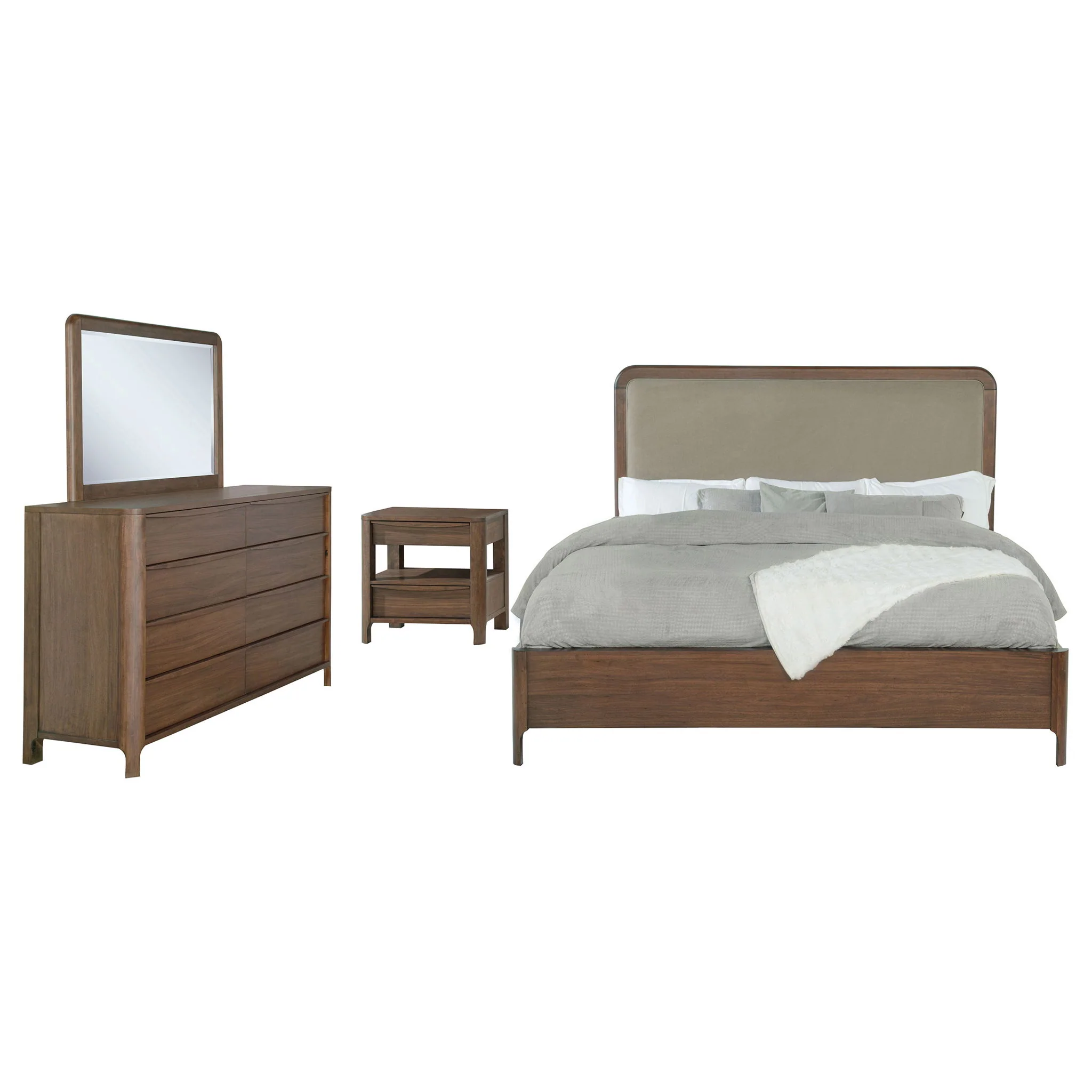 Maderia 4-piece California King Bedroom Set Walnut - Image 3