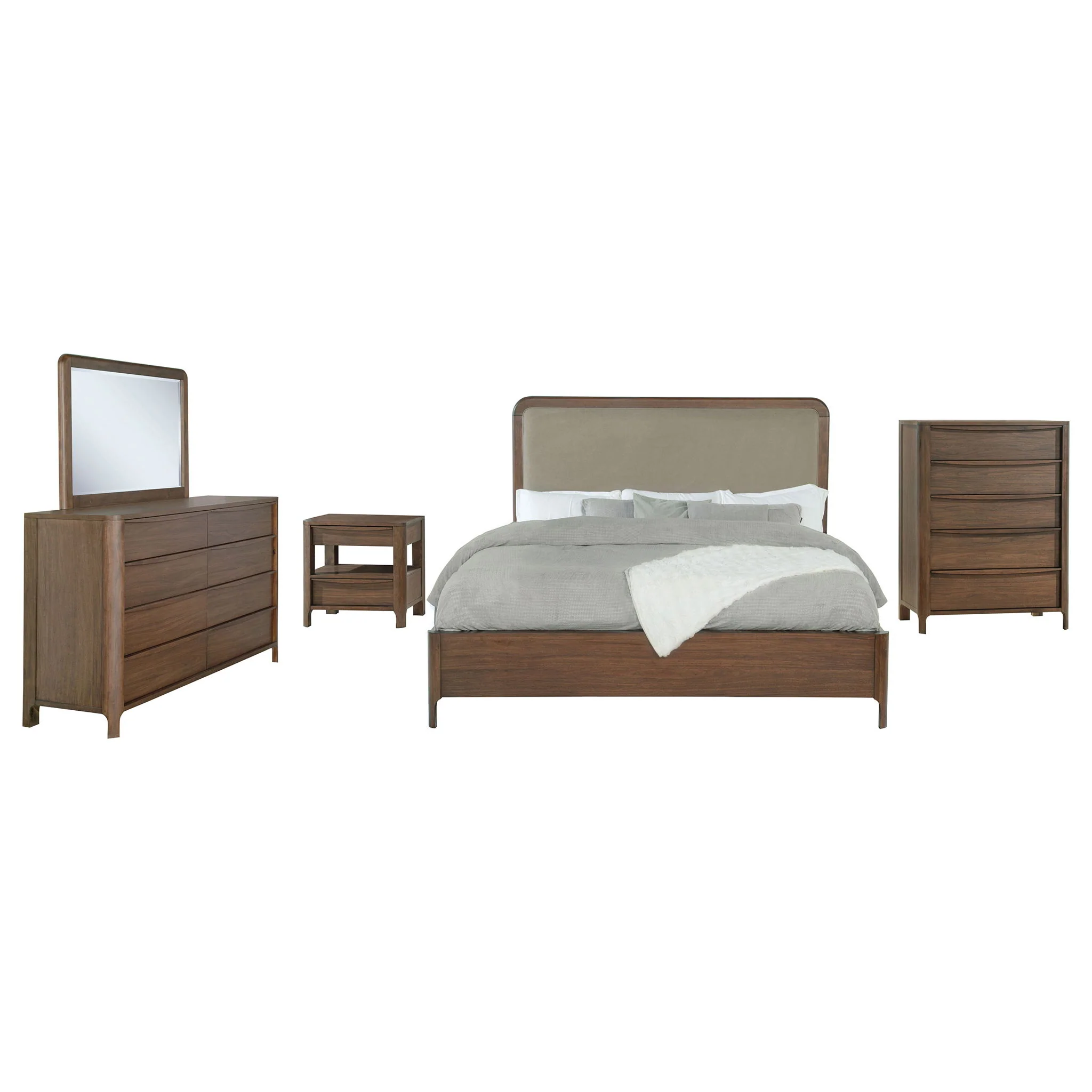 Maderia 5-piece California King Bedroom Set Walnut - Image 4