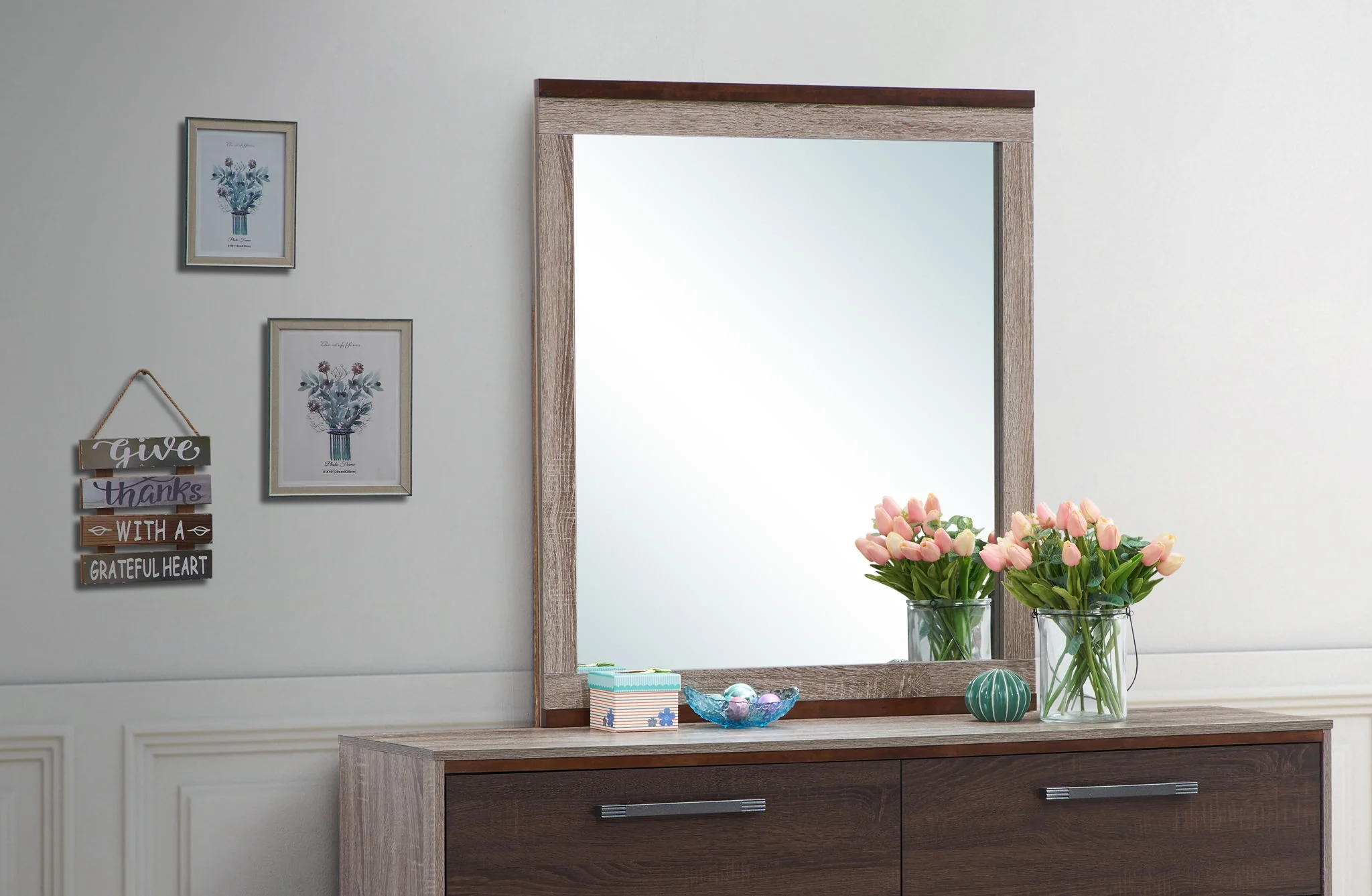 Magnolia - Mirror - Gray / Brown