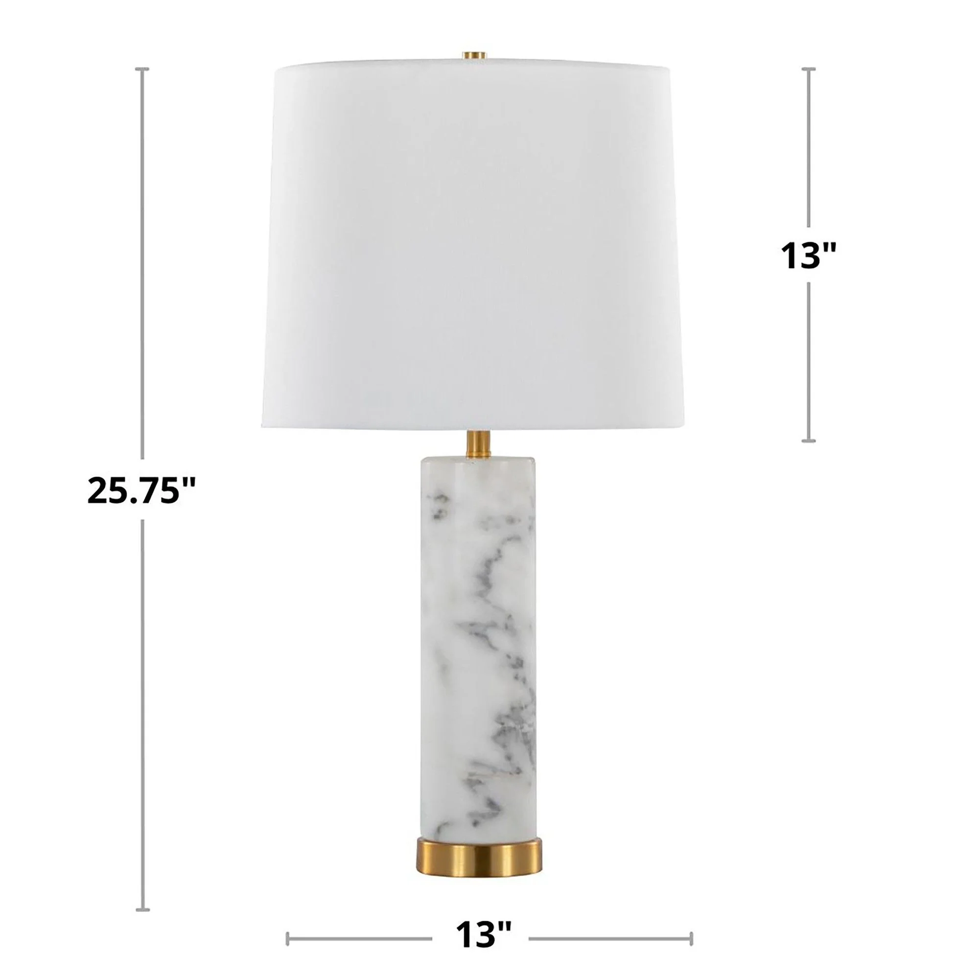 Marabella - Contemporary Marble Table Lamp (Set of 2) - Brass / White - Image 4