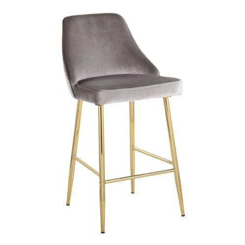 Marcel - Contemporary / Glam Counter Stool (Set of 2) - Gold / Silver - Image 2