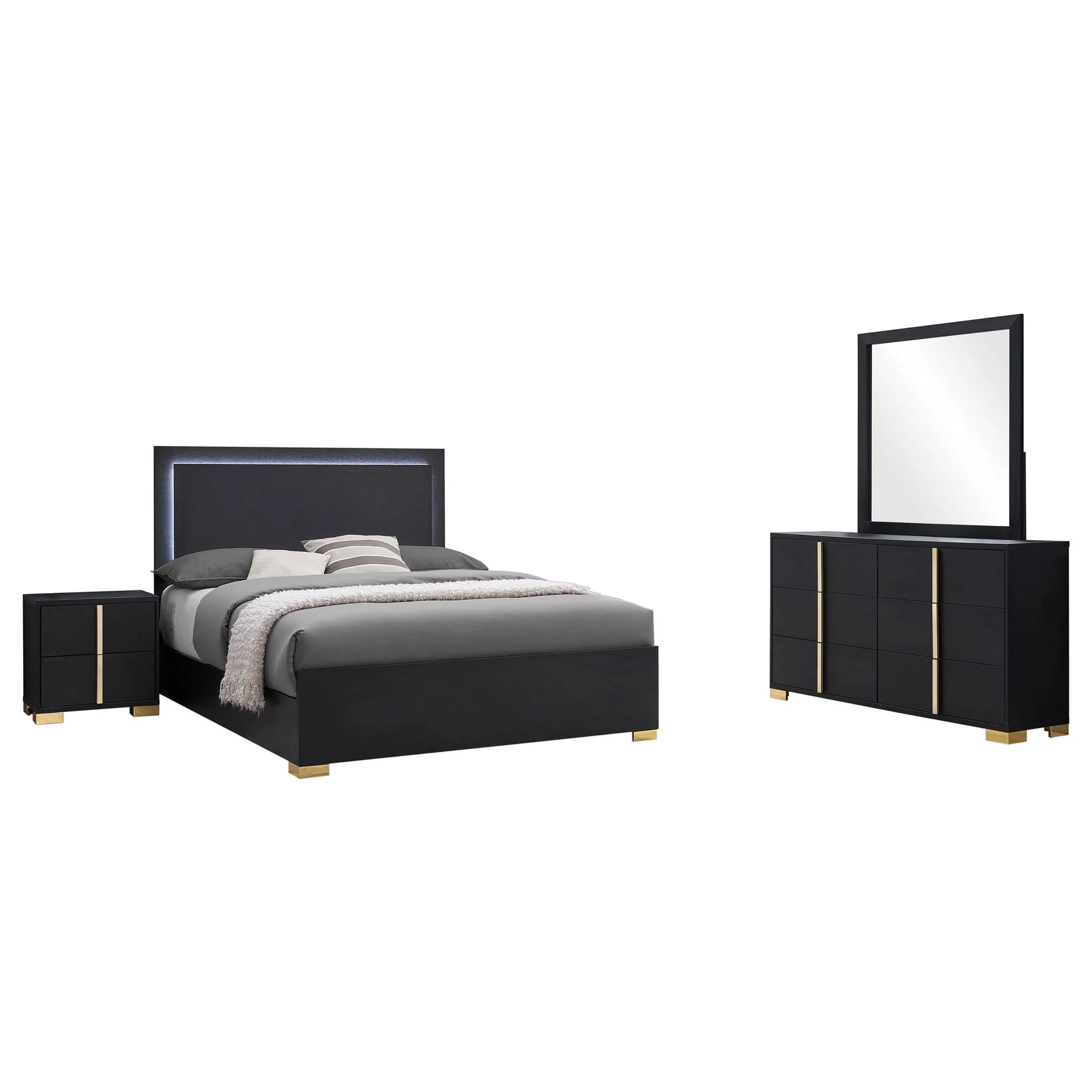 Marceline 4-piece Full Bedroom Set Black - Image 4