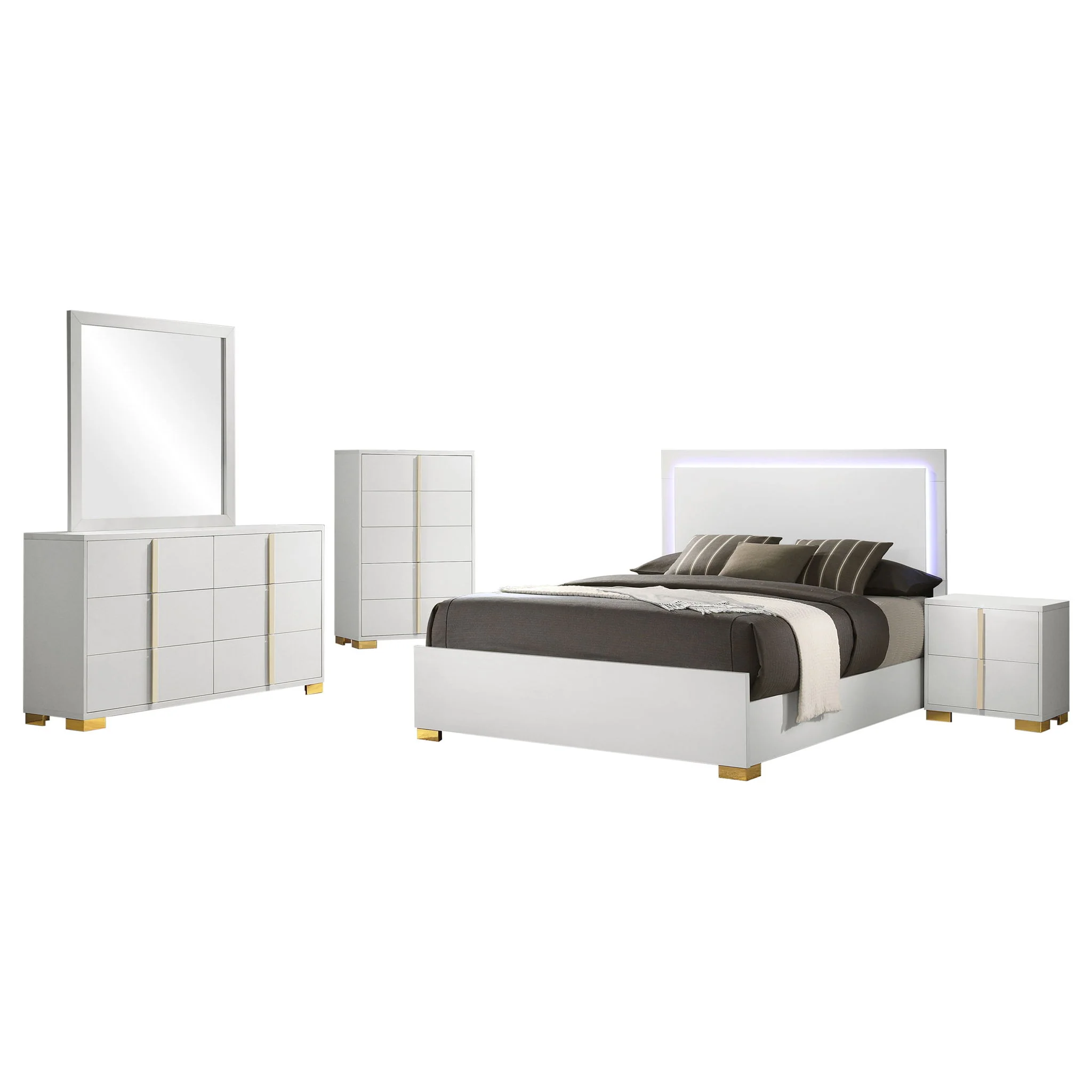 Marceline 5-piece Eastern King Bedroom Set White - Image 2