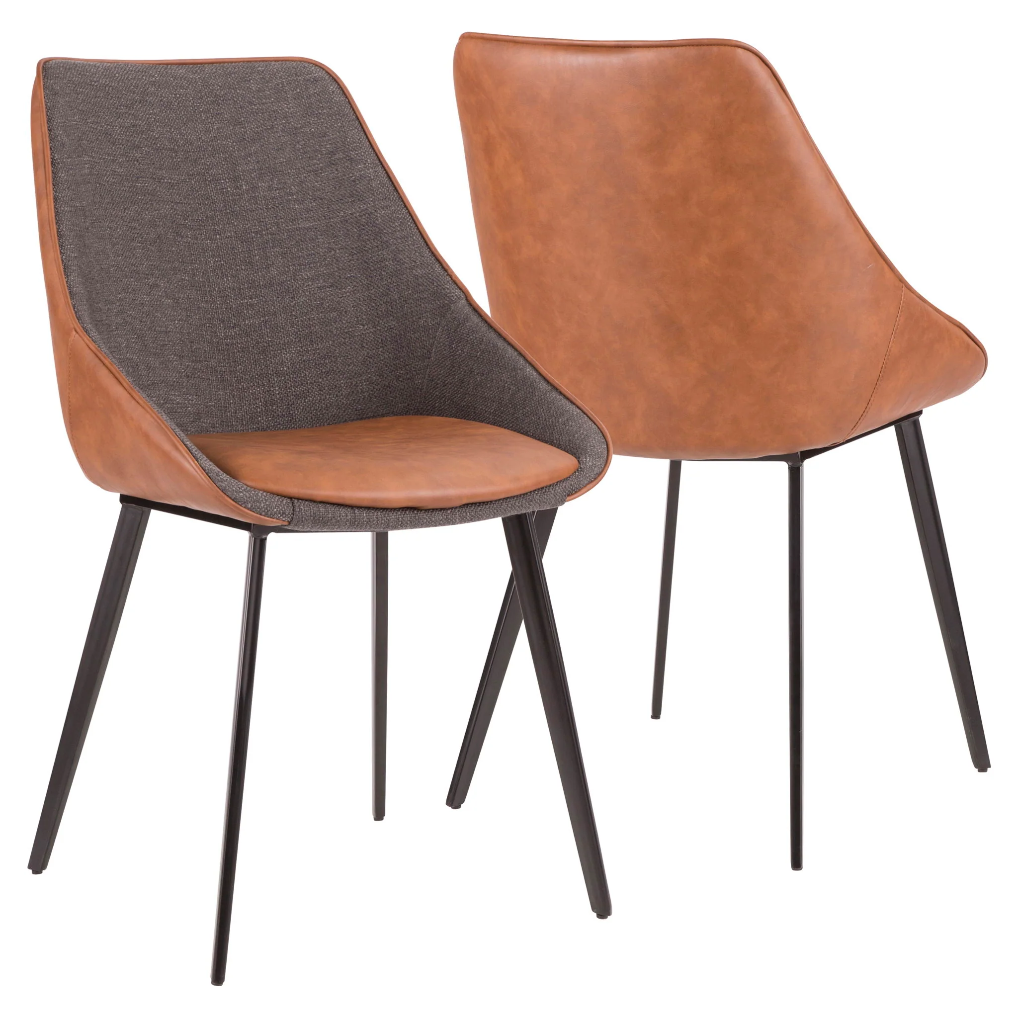 Marche - Contemporary Two Tone Chair (Set of 2) - Brown / Gray - Image 4