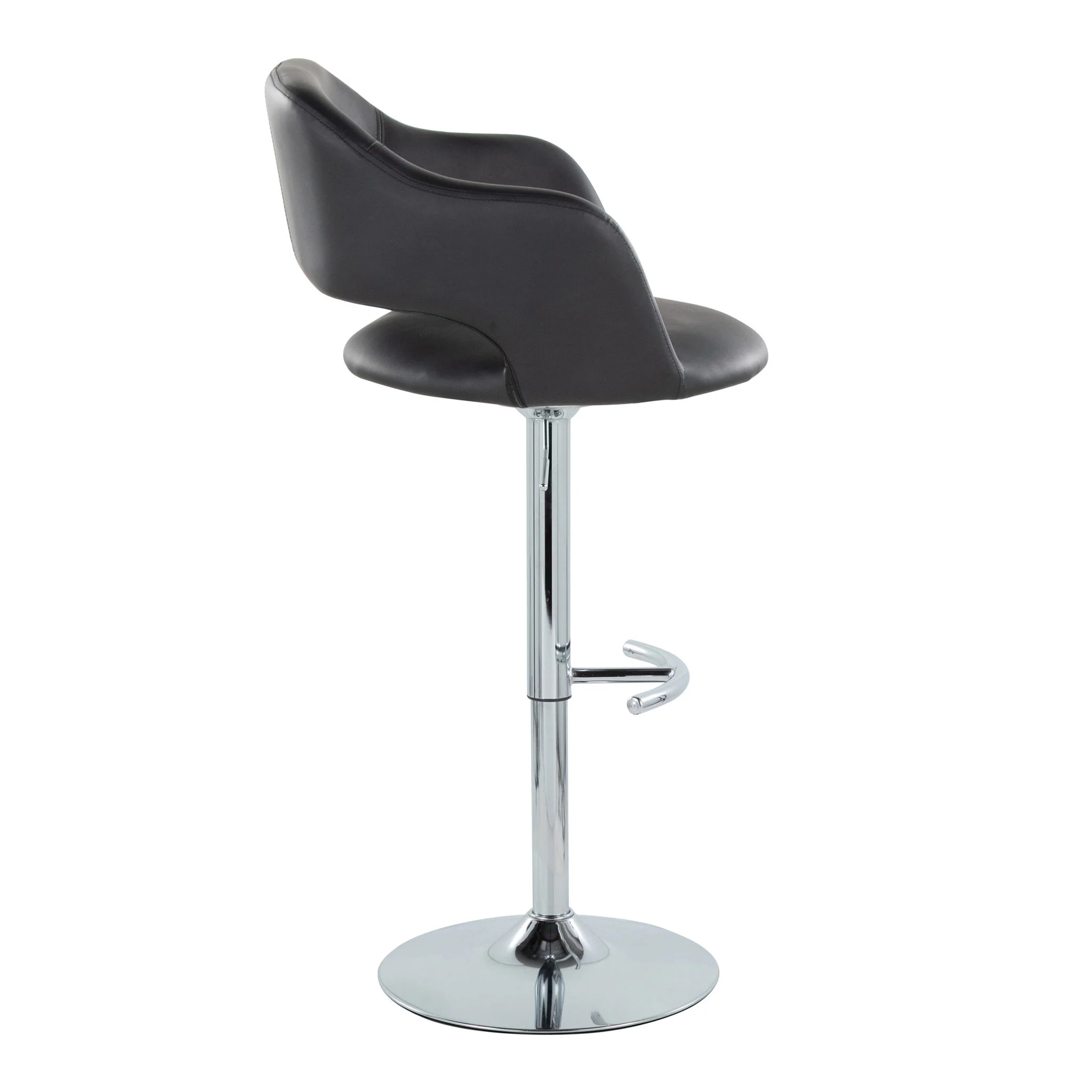 Margarite - Contemporary Ajustable Barstool With Swivel With Rounded T Footrest (Set of 2) - Image 11