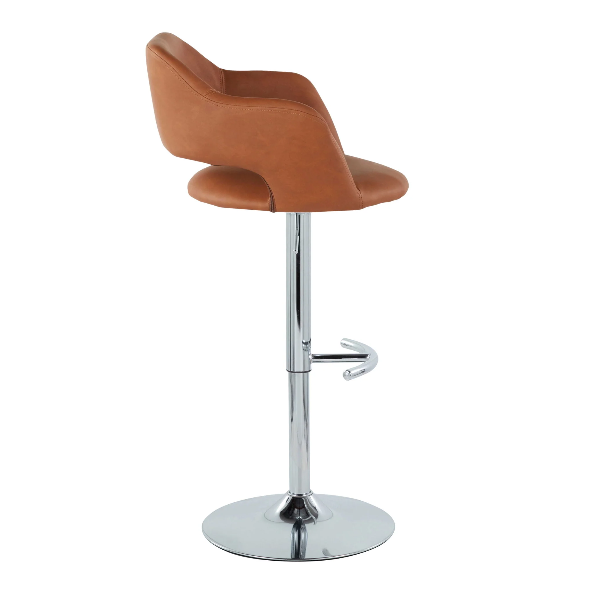 Margarite - Contemporary Ajustable Barstool With Swivel With Rounded T Footrest (Set of 2) - Image 13