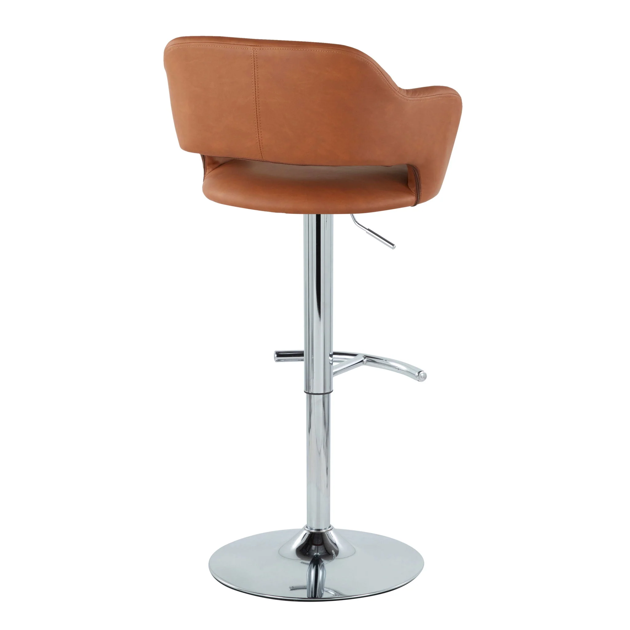 Margarite - Contemporary Ajustable Barstool With Swivel With Rounded T Footrest (Set of 2) - Image 16