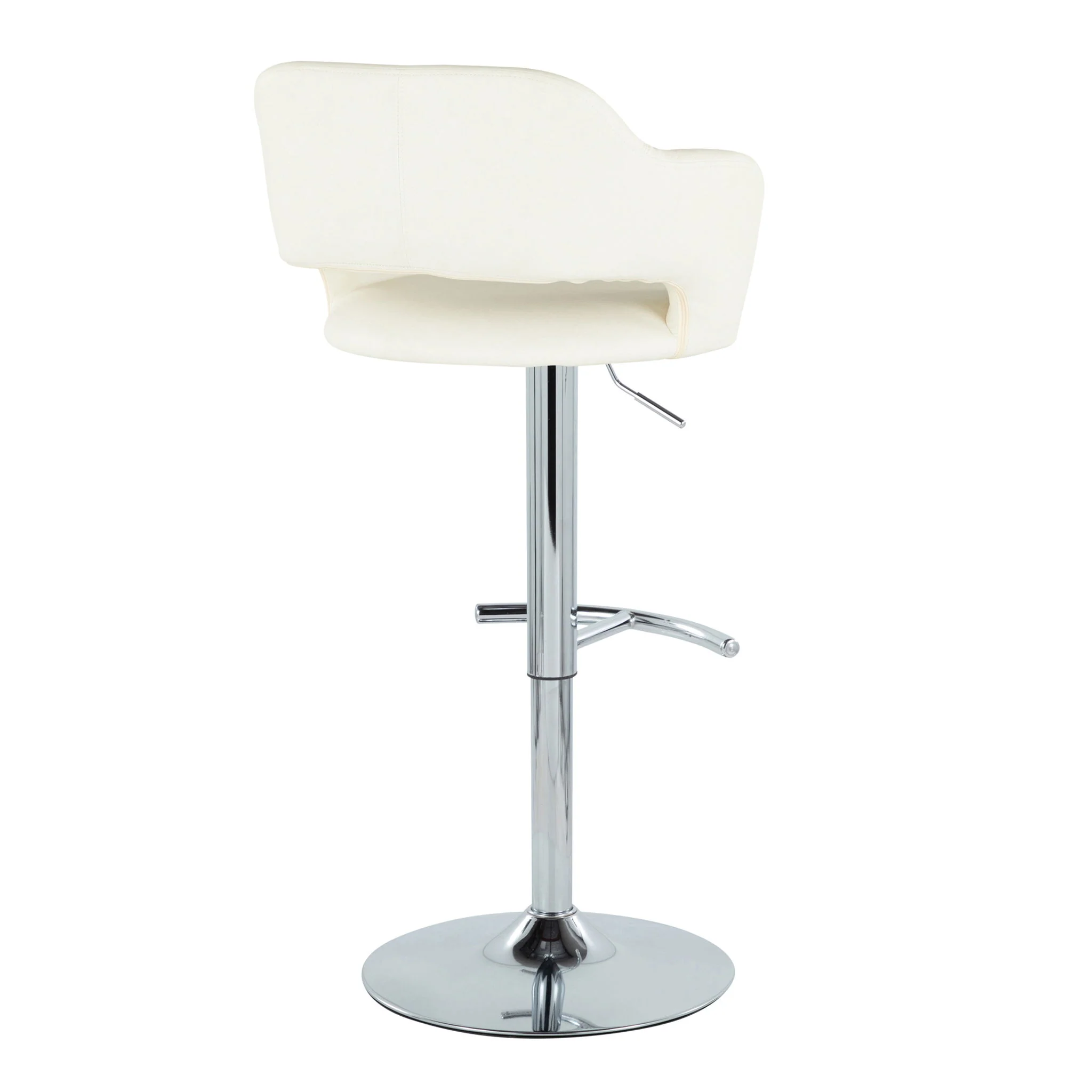 Margarite - Contemporary Ajustable Barstool With Swivel With Rounded T Footrest (Set of 2) - Image 7
