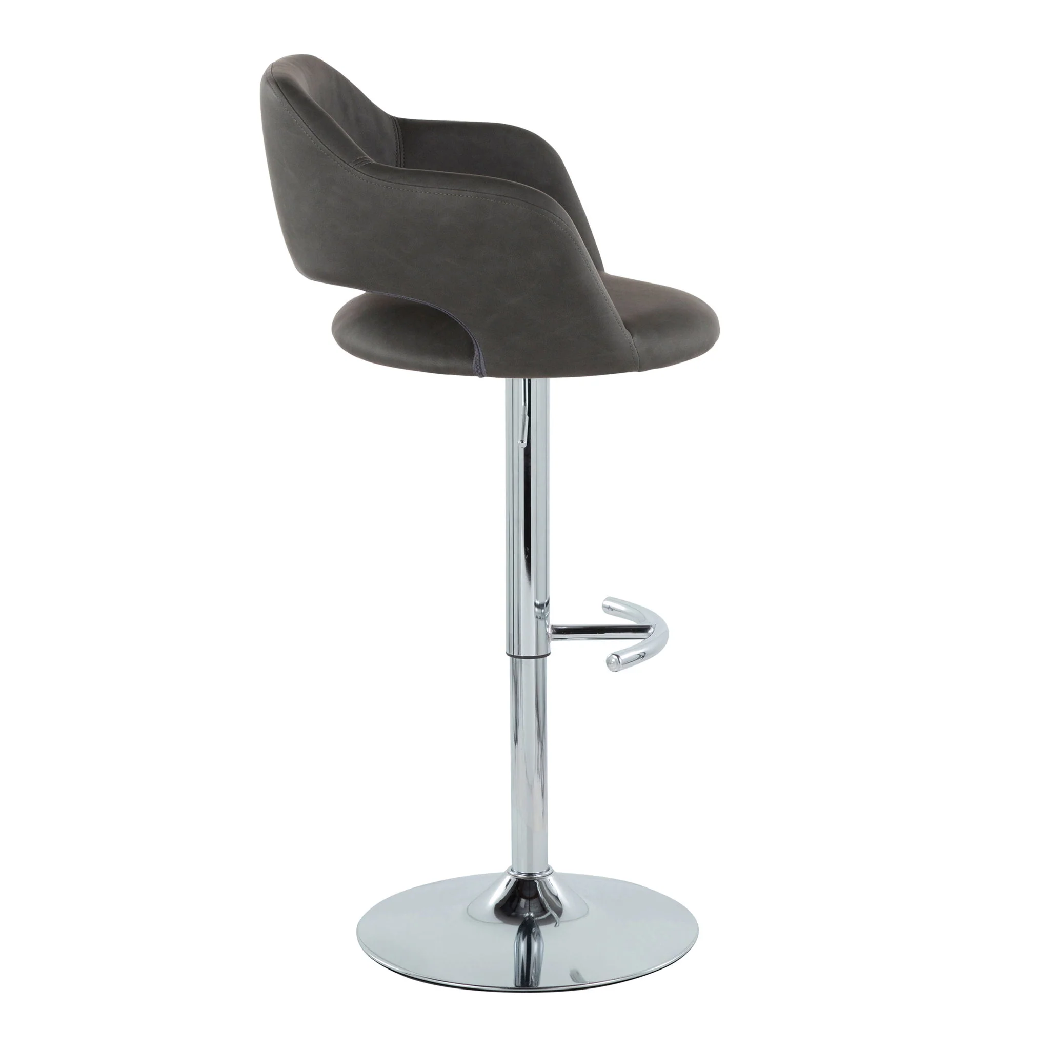 Margarite - Contemporary Ajustable Barstool With Swivel With Rounded T Footrest (Set of 2) - Image 8