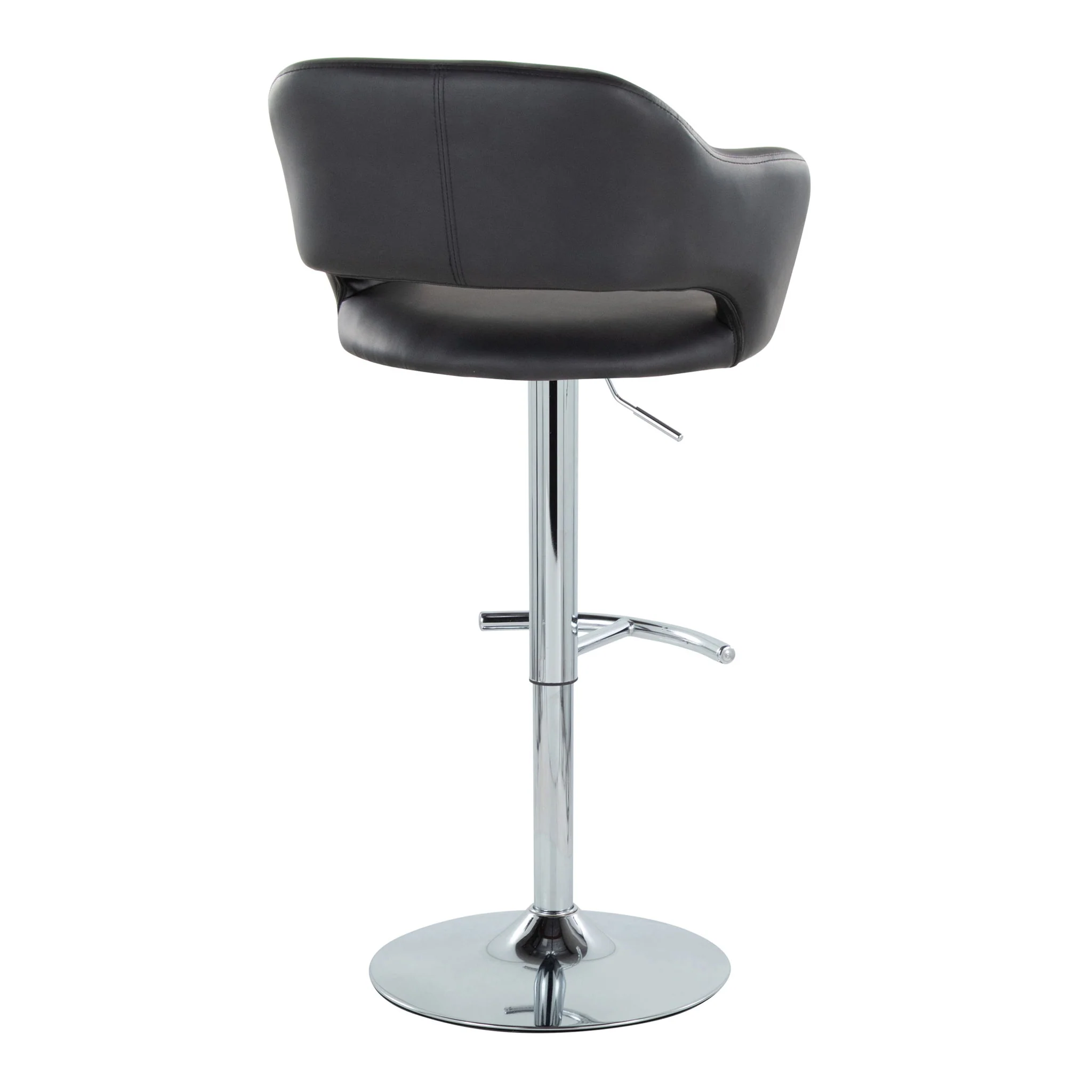 Margarite - Contemporary Ajustable Barstool With Swivel With Rounded T Footrest (Set of 2) - Image 9