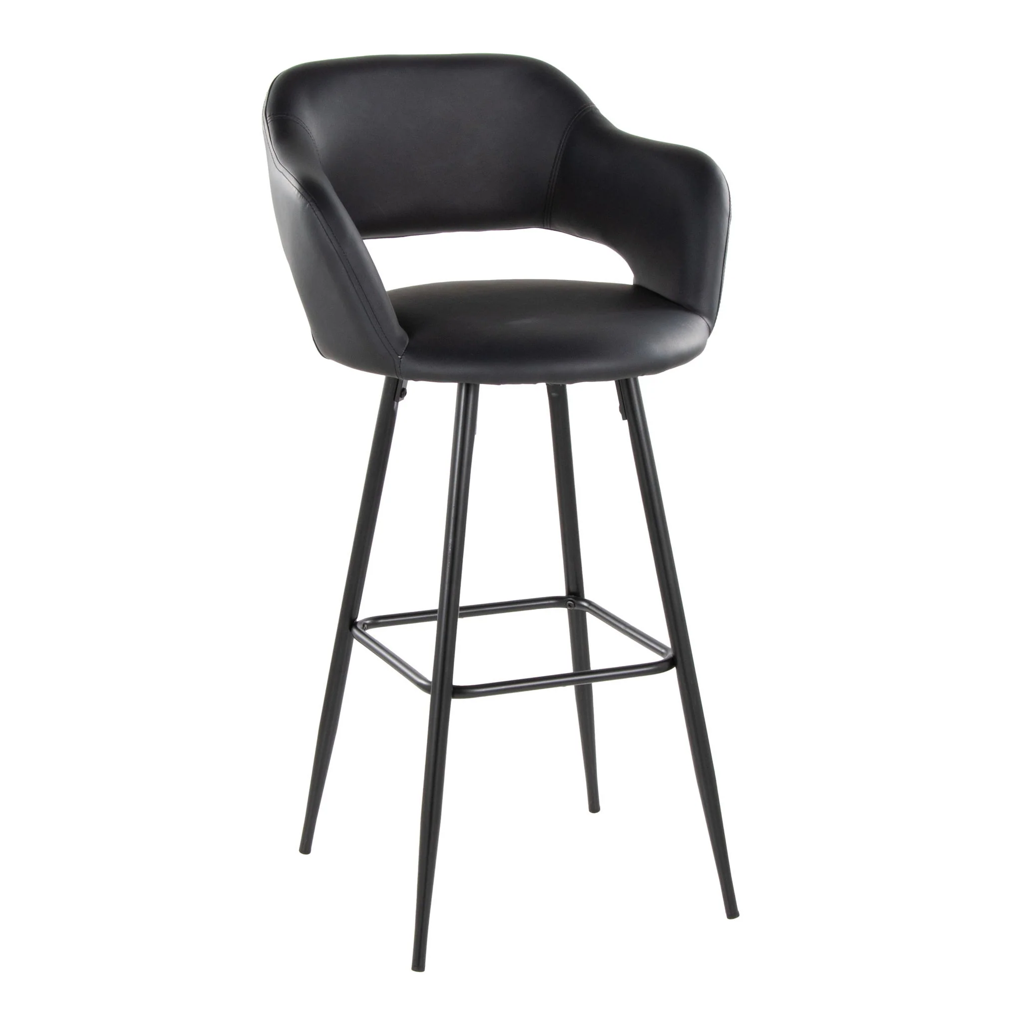 Margarite - Contemporary Fixed Height BarStool With Square Footrest (Set of 2) - Image 11
