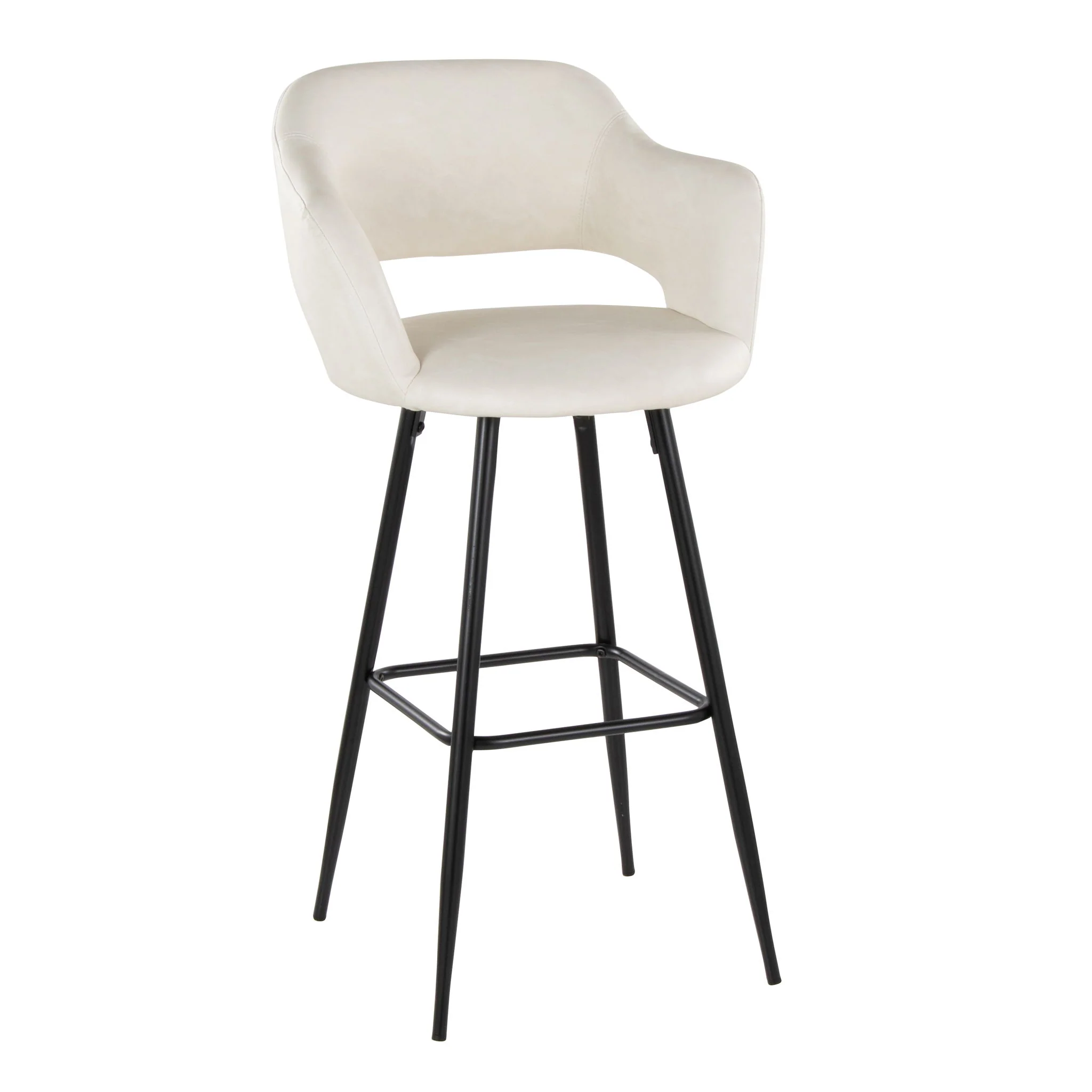 Margarite - Contemporary Fixed Height BarStool With Square Footrest (Set of 2) - Image 12