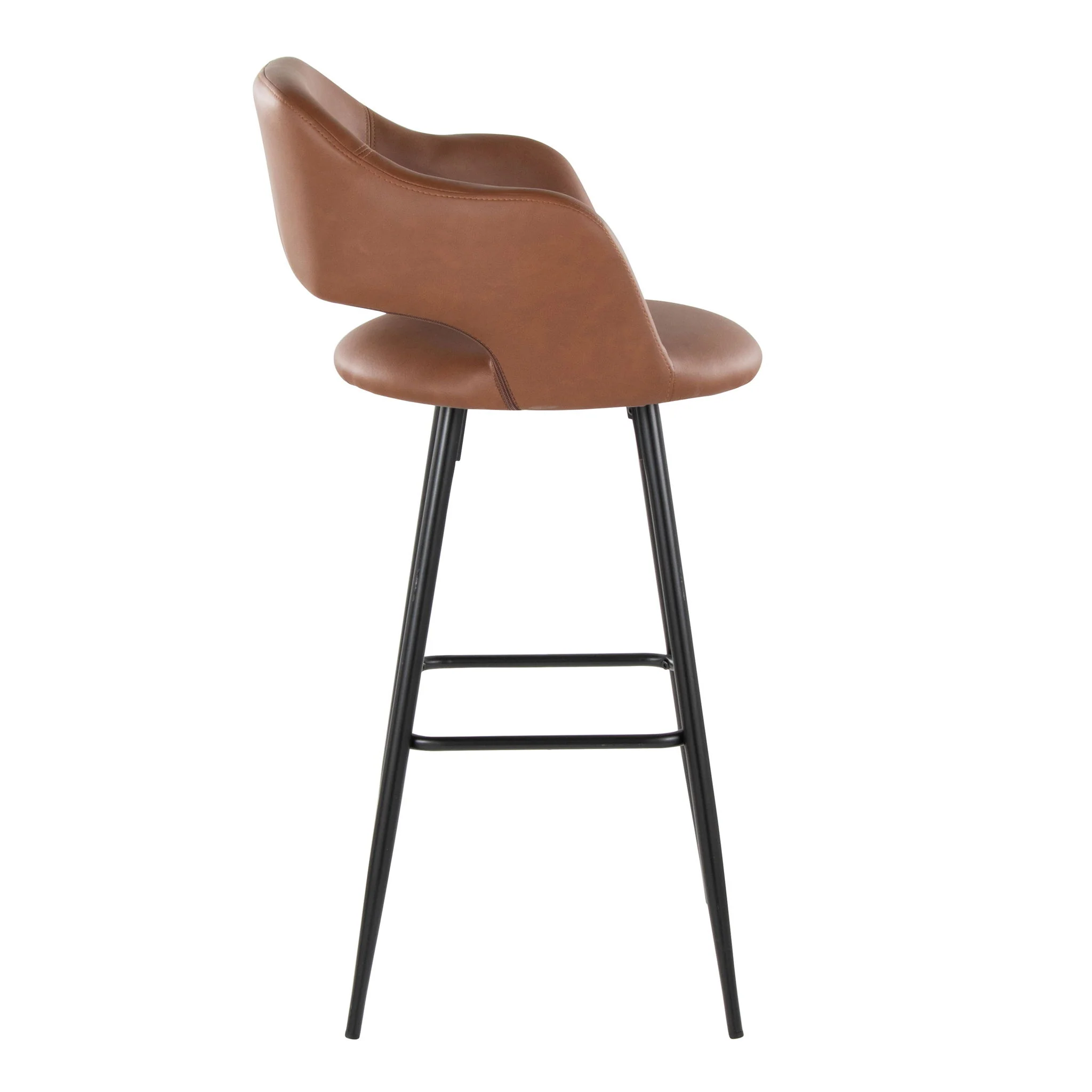 Margarite - Contemporary Fixed Height BarStool With Square Footrest (Set of 2) - Image 15