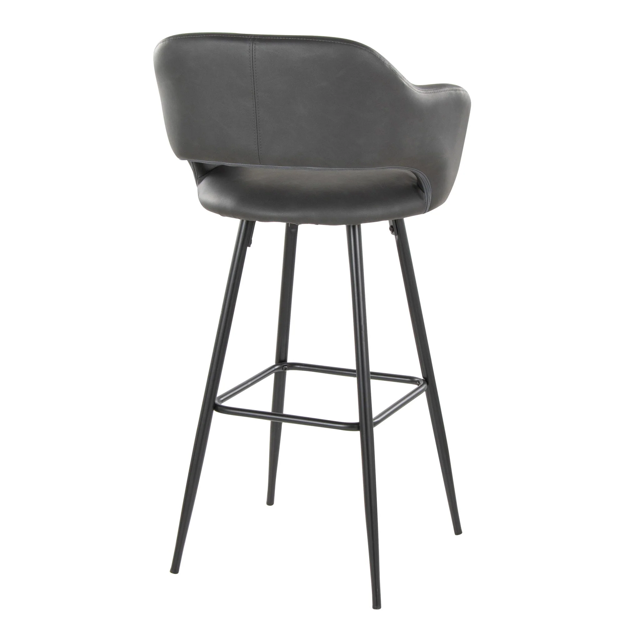 Margarite - Contemporary Fixed Height BarStool With Square Footrest (Set of 2) - Image 7