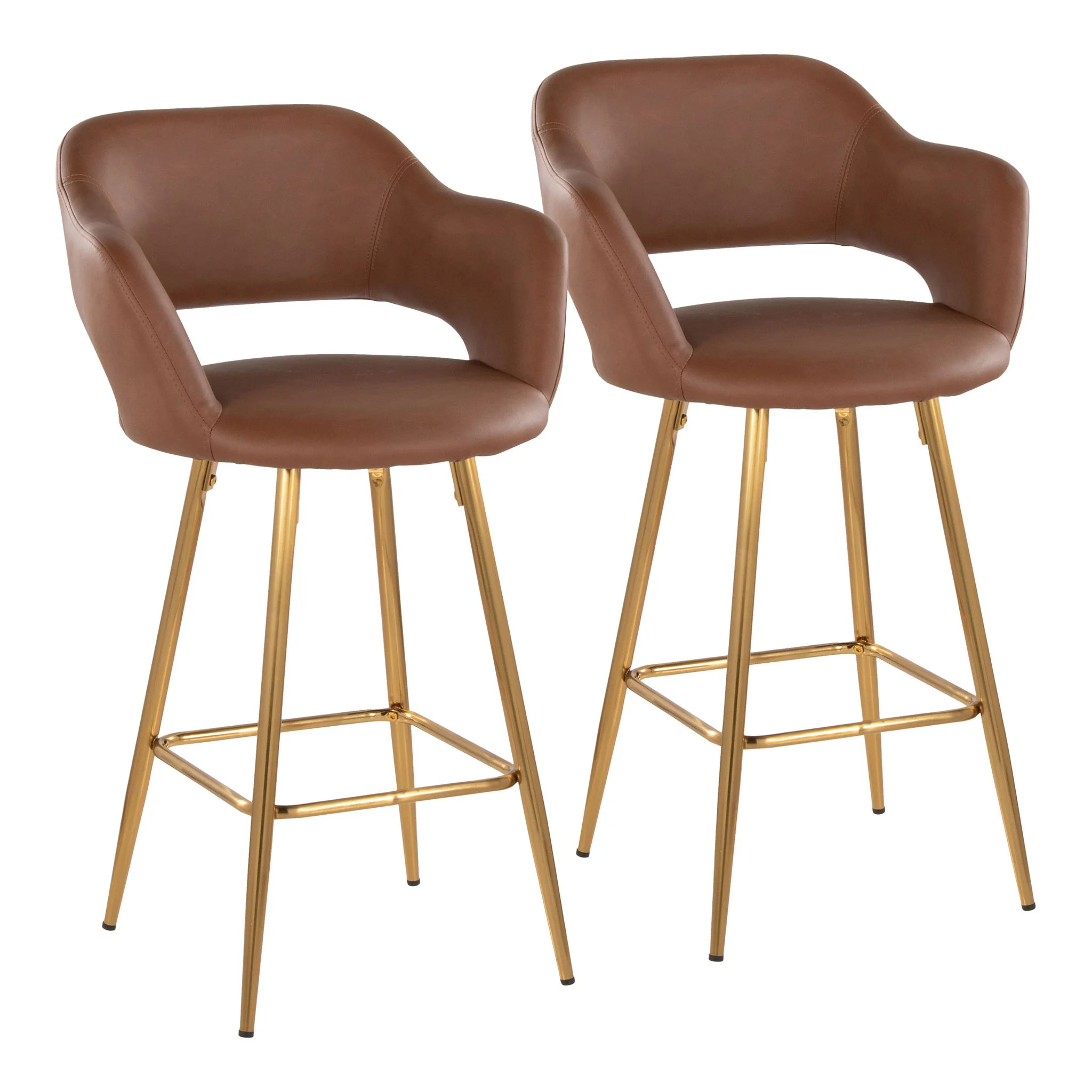 Margarite - Contemporary Fixed Height Counter Stool With Footrest (Set of 2) With Square - Image 2