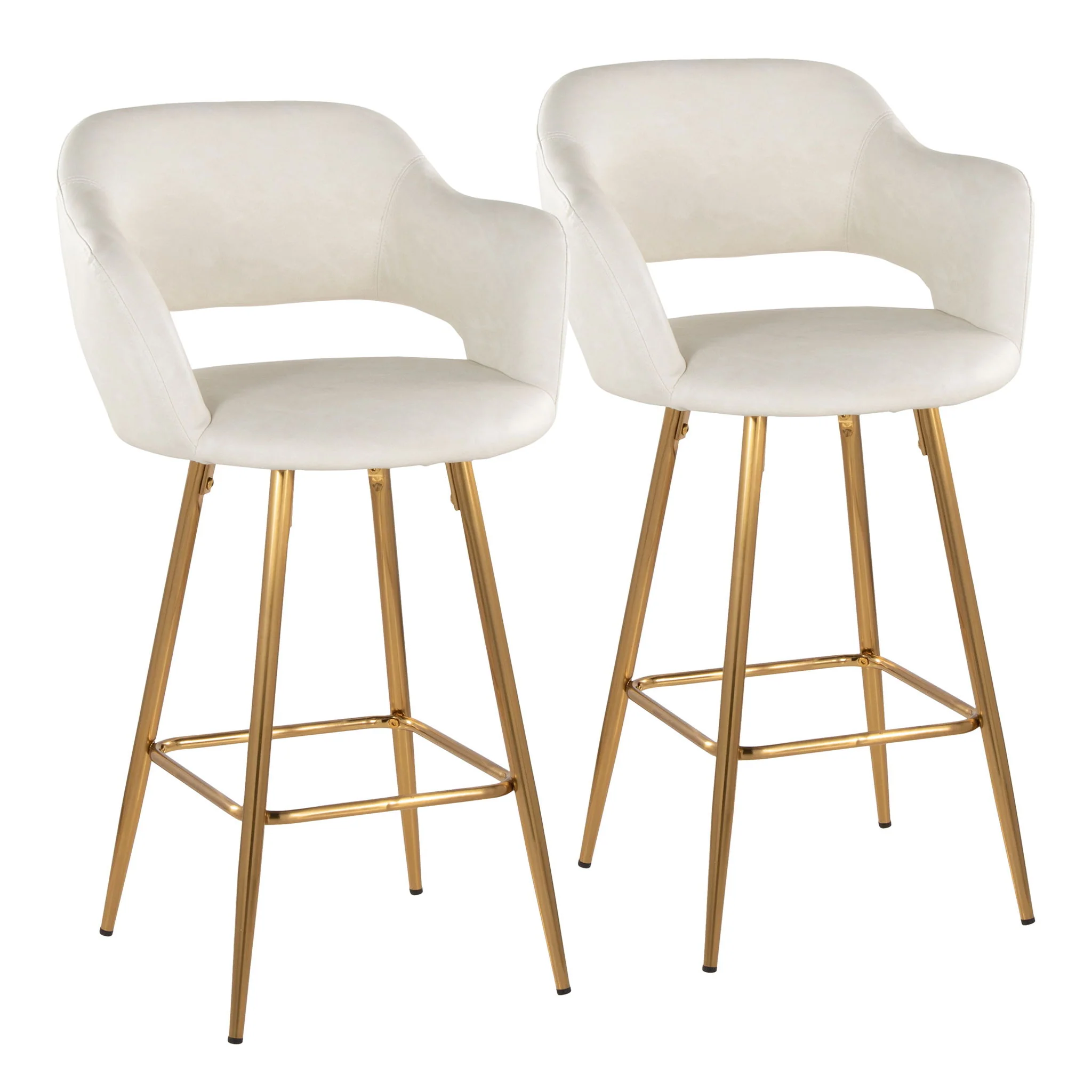 Margarite - Contemporary Fixed Height Counter Stool With Footrest (Set of 2) With Square - Image 4
