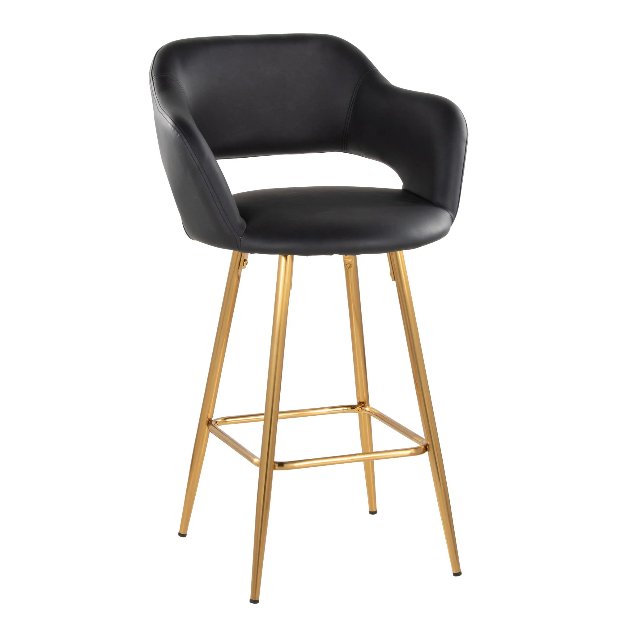 Margarite - Contemporary Fixed Height Counter Stool With Footrest (Set of 2) With Square - Image 5