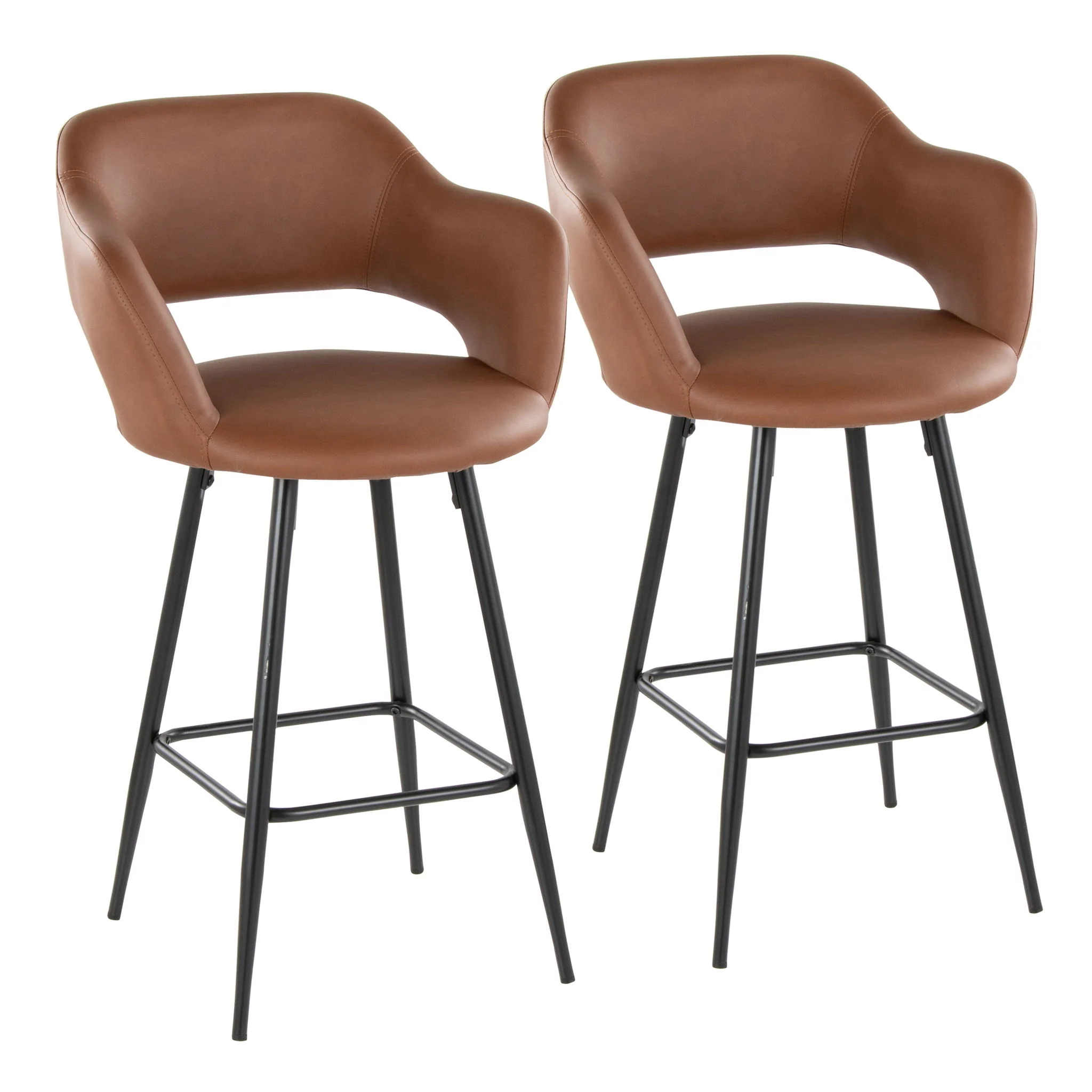 Margarite - Contemporary Fixed Height Counter Stool With Square Footrest (Set of 2) - Image 2