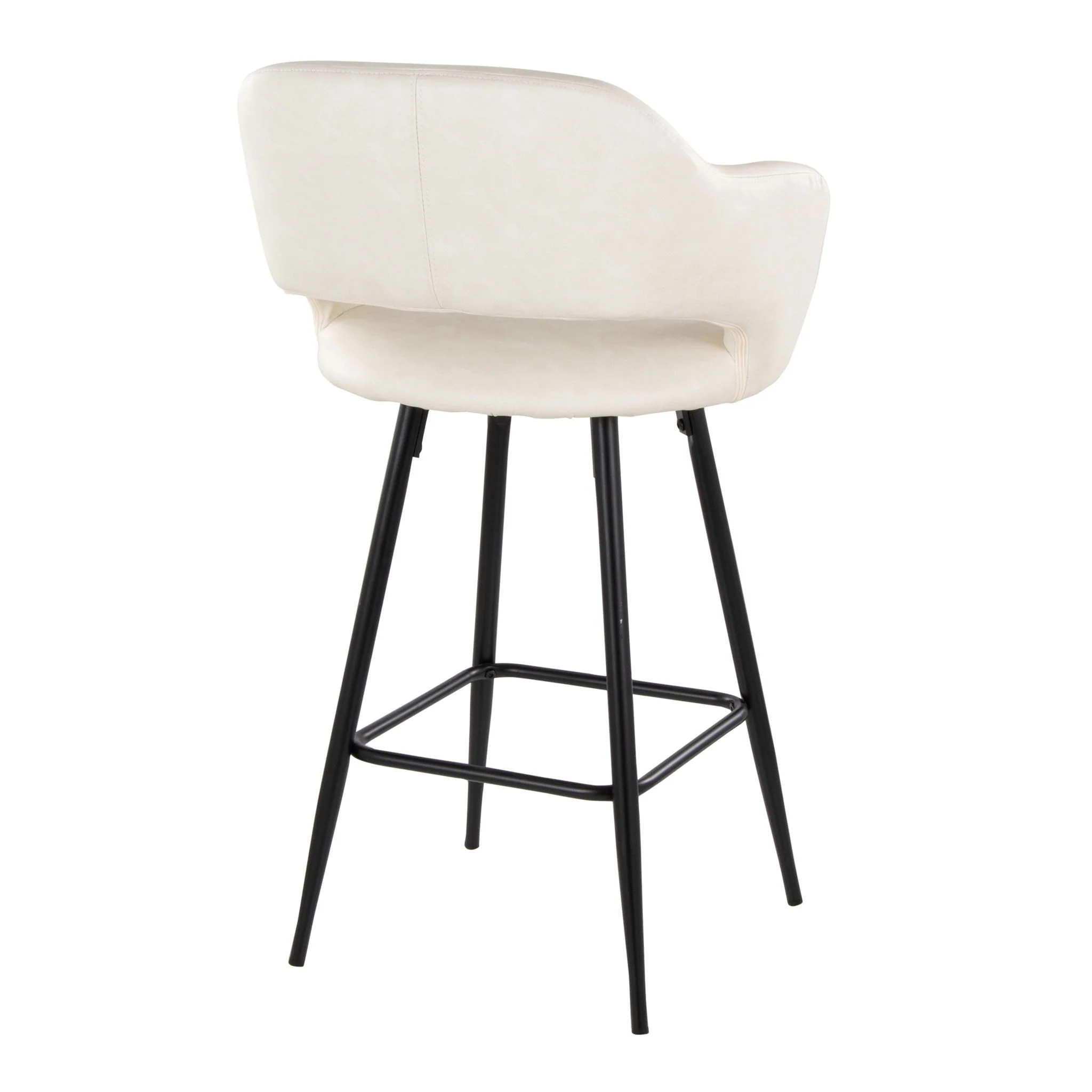 Margarite - Contemporary Fixed Height Counter Stool With Square Footrest (Set of 2) - Image 5