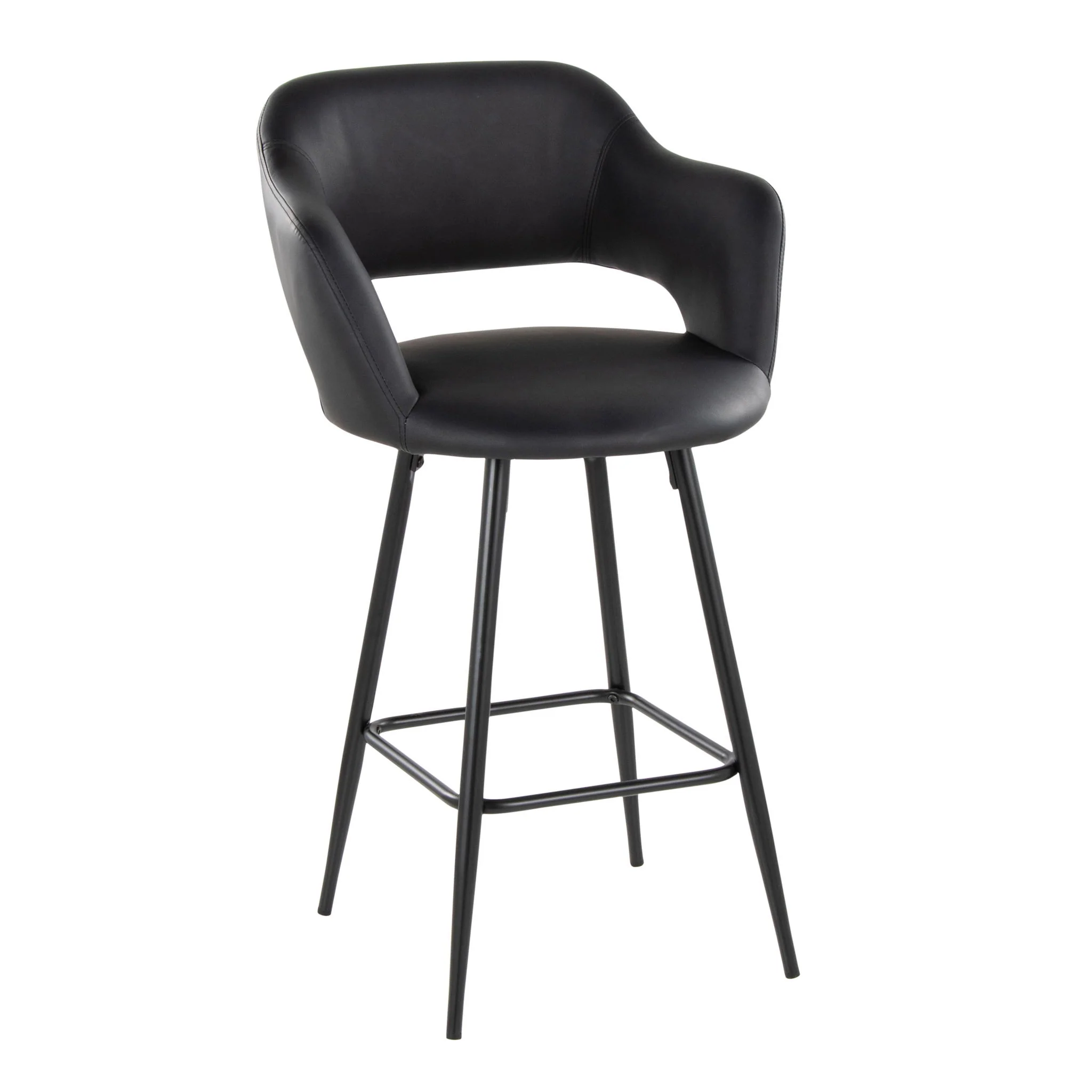 Margarite - Contemporary Fixed Height Counter Stool With Square Footrest (Set of 2) - Image 6