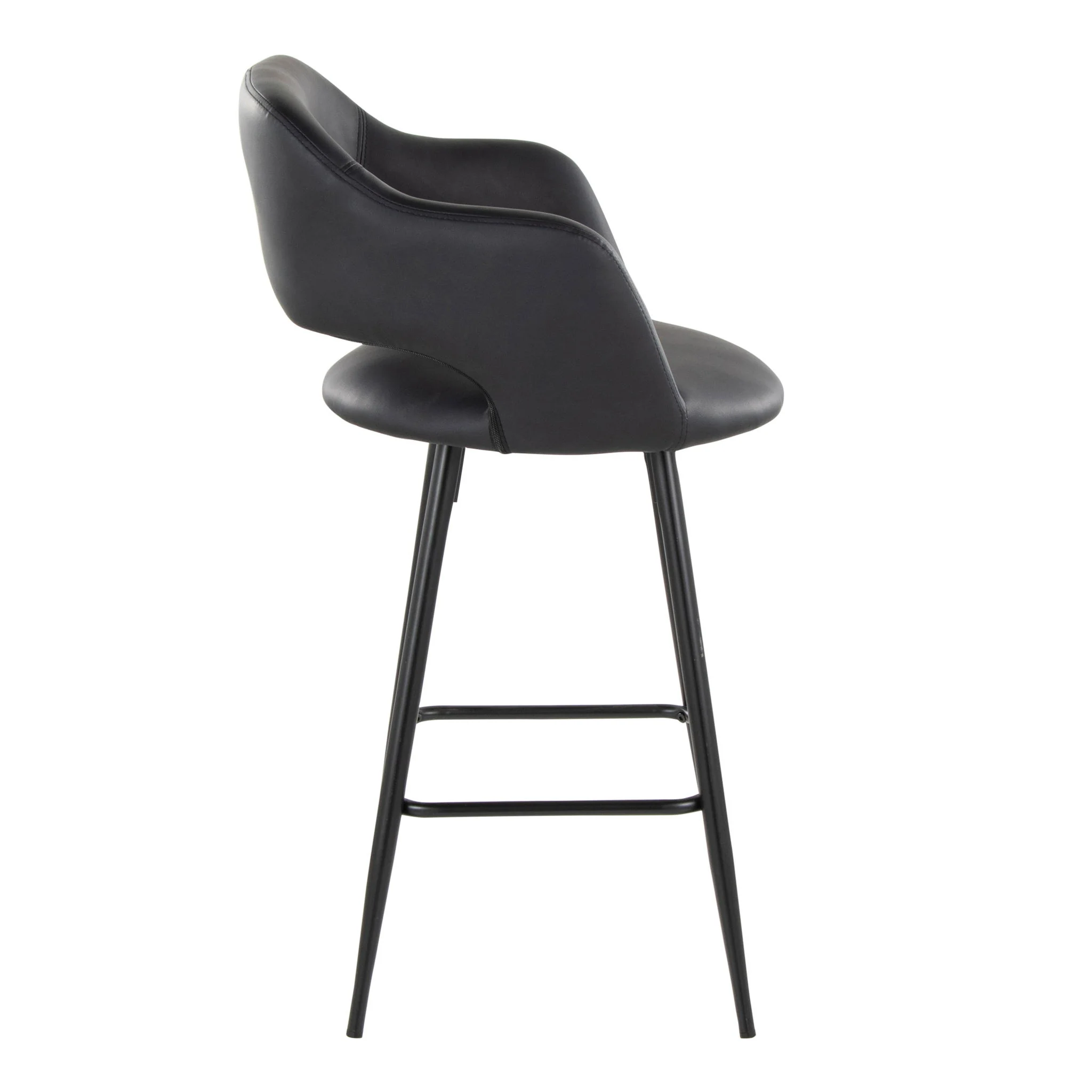 Margarite - Contemporary Fixed Height Counter Stool With Square Footrest (Set of 2) - Image 7