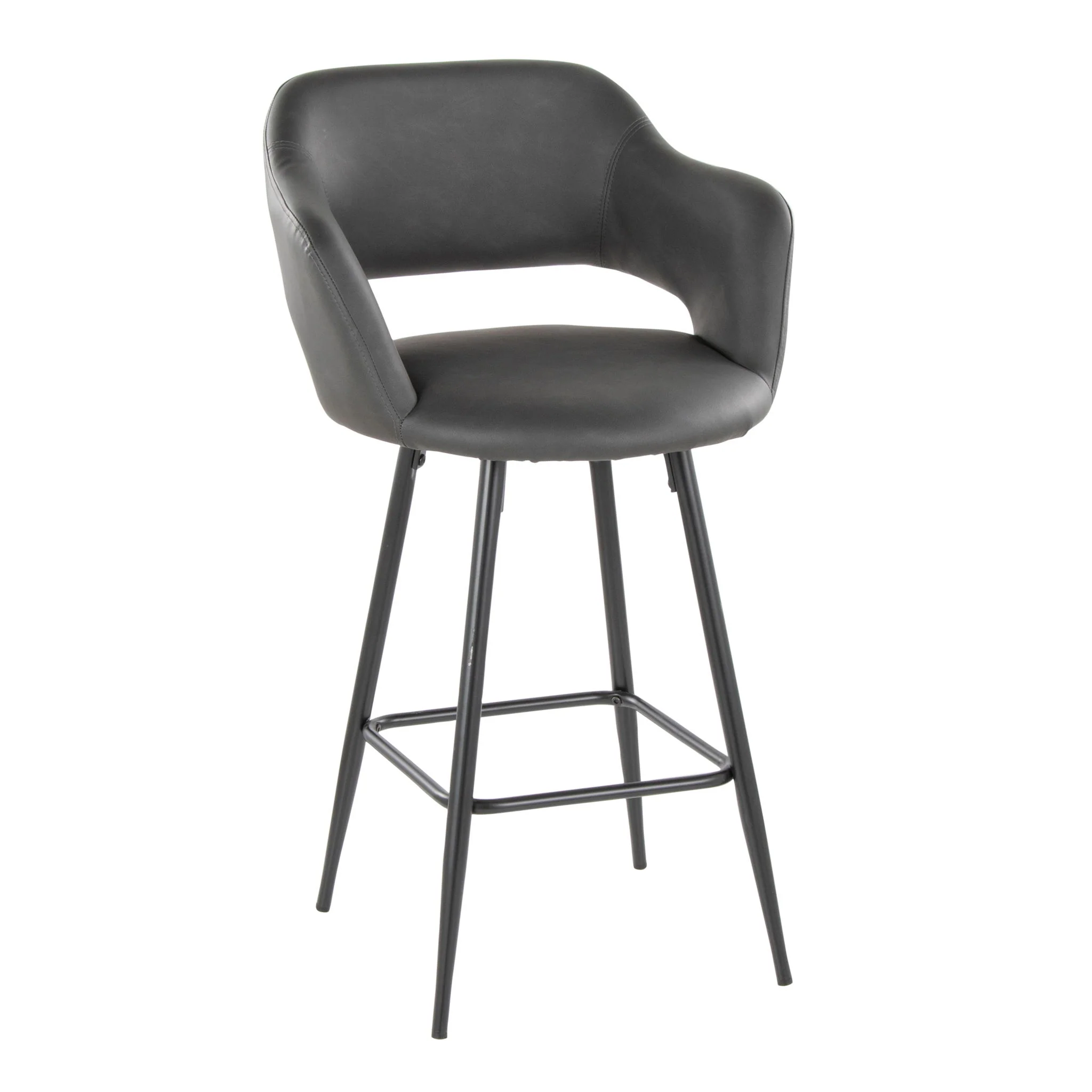 Margarite - Contemporary Fixed Height Counter Stool With Square Footrest (Set of 2) - Image 9