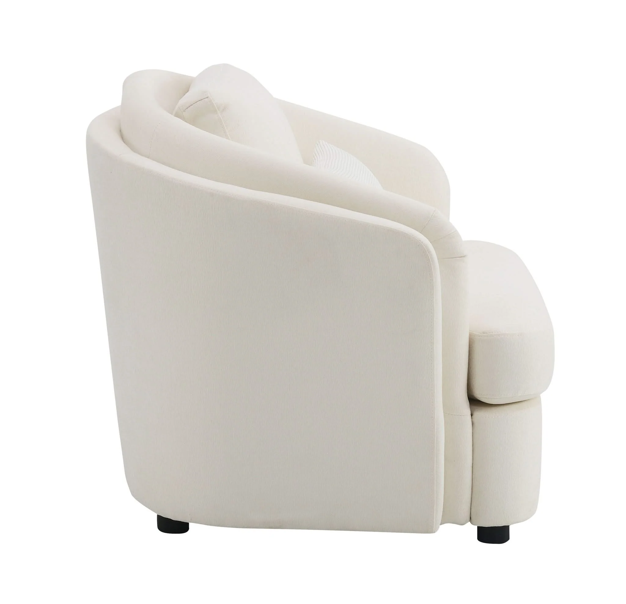 Mariko - Linen 3 Pieces Living Room Set - Beige - Image 4
