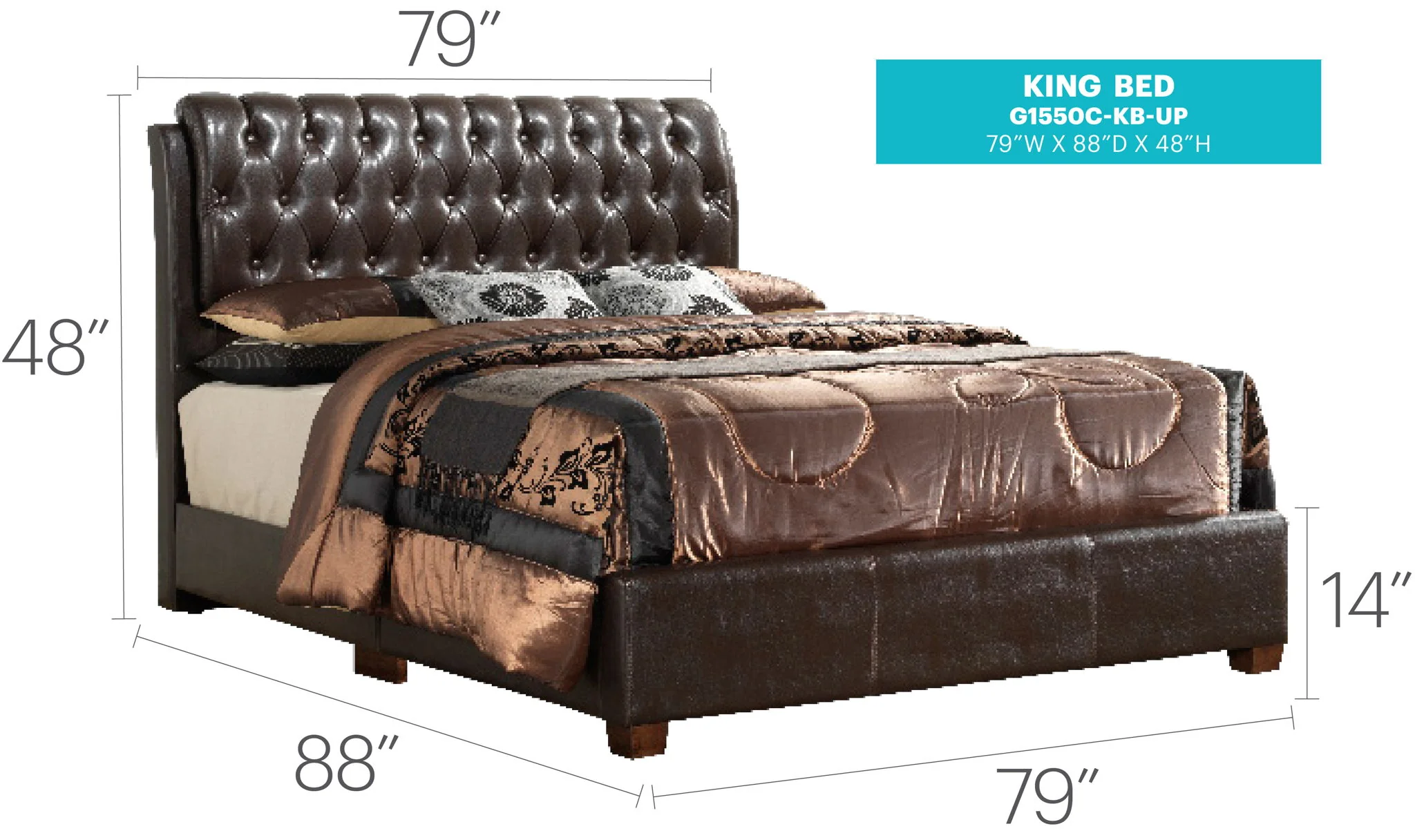 Marilla - King Bed - Dark Brown - Image 4