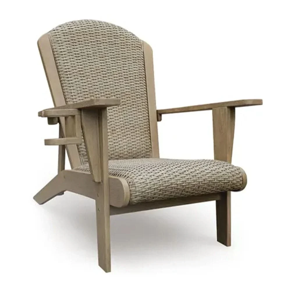 Marina Sun Casual 3PC Outdoor Chair and End Table Set with Resin Wicker & Eucalyptus Wood - Image 5